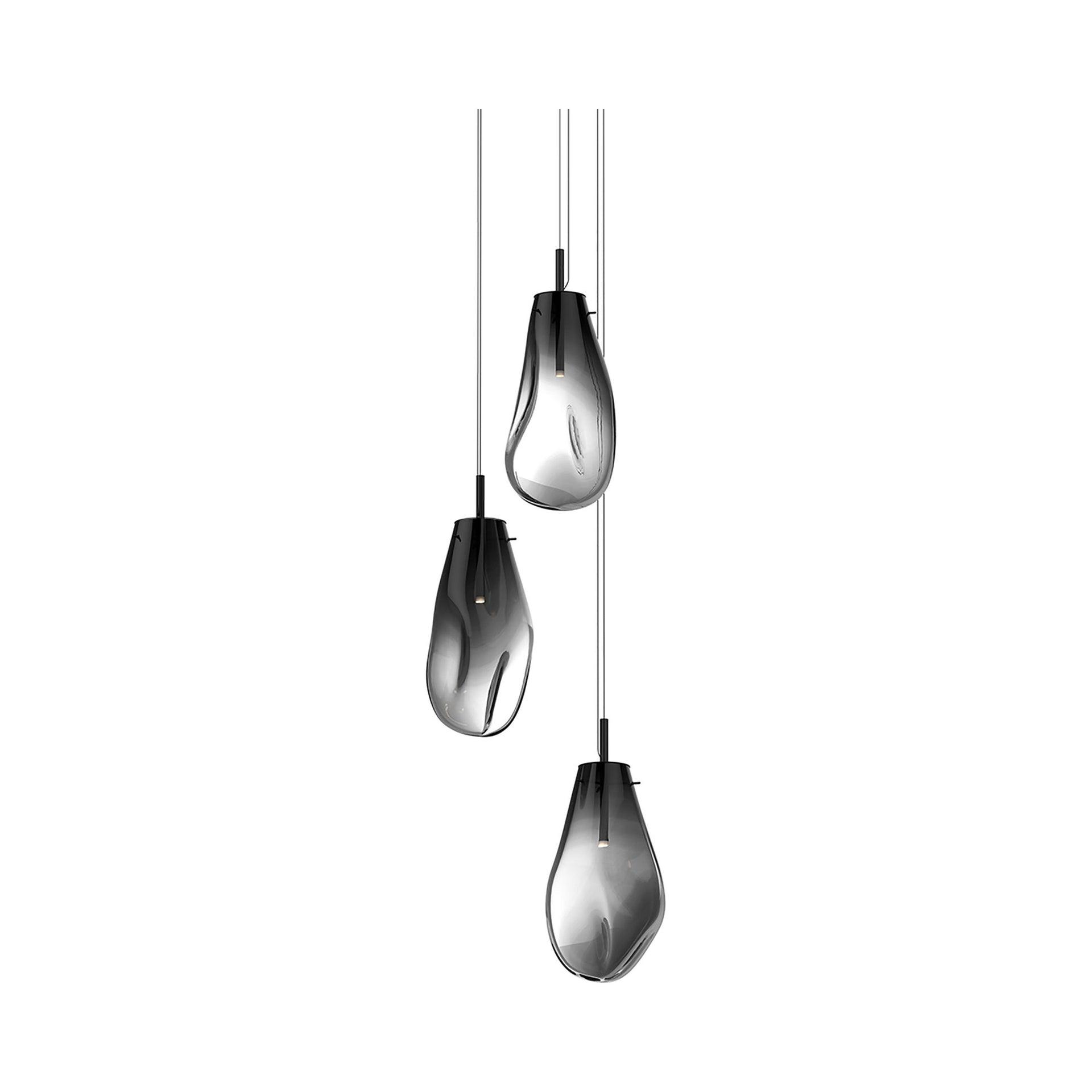 SONNEMAN Liquid 3 - Light Satin Black Cluster Pendant