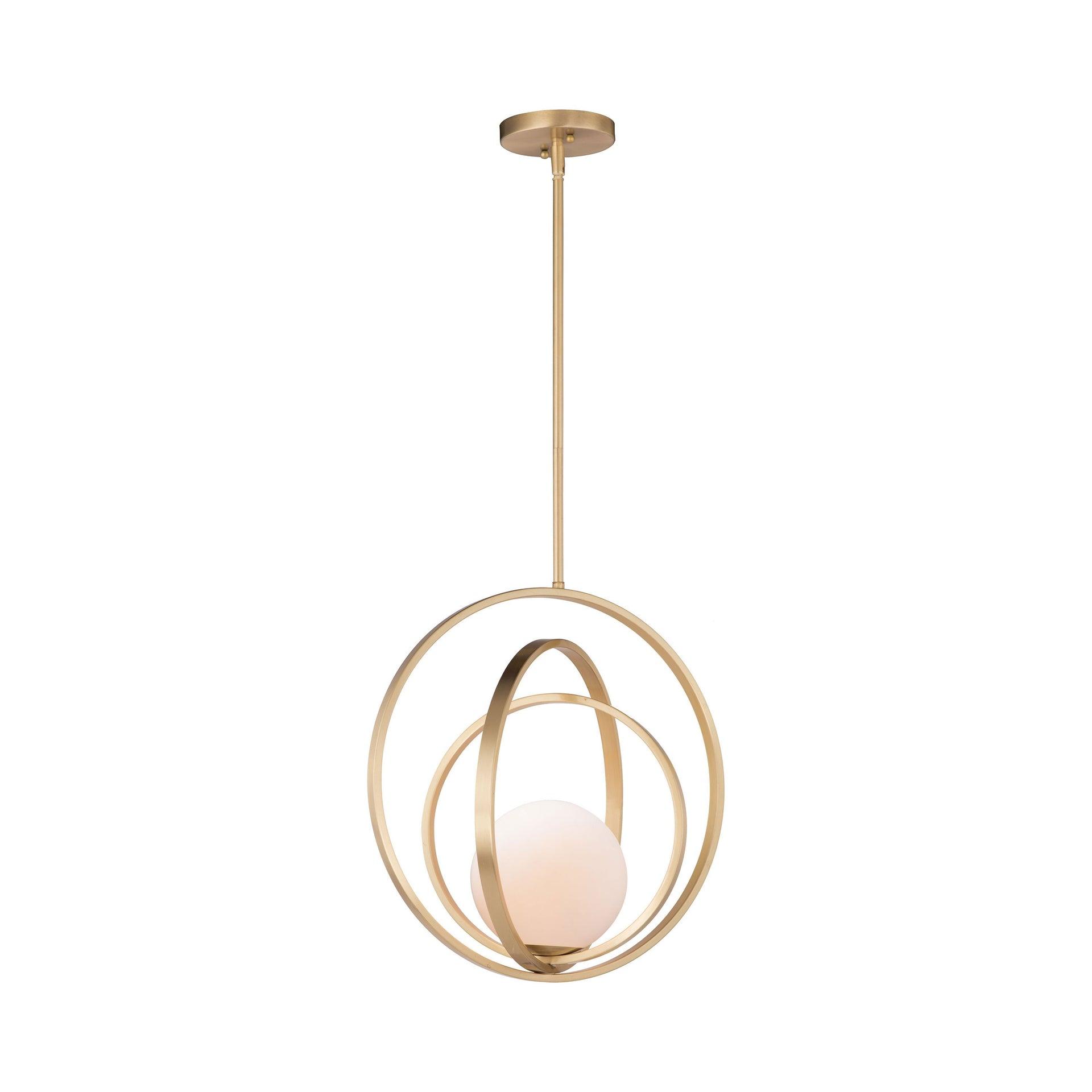 Maxim 26054SWSBR 18 in. Coronet One-Light Single Pendant Ceiling Light, Satin Brass