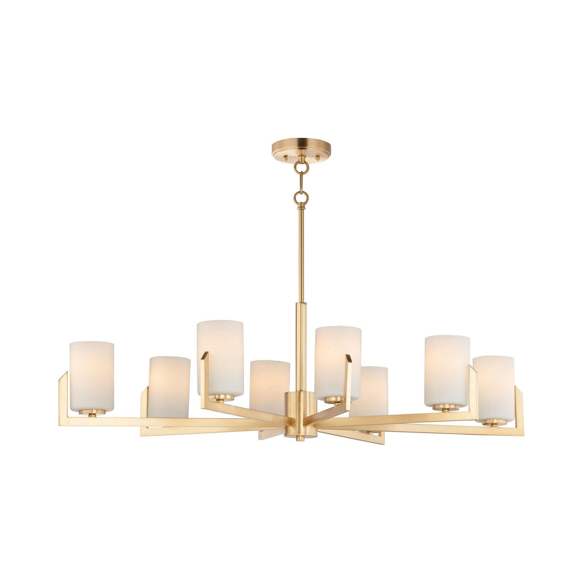 21288SWSBR-Maxim Lighting-Dart-Eight Light Chandelier-28 Inches wide by 13.5 inches high-Satin Brass Finish    -Traditional Installation