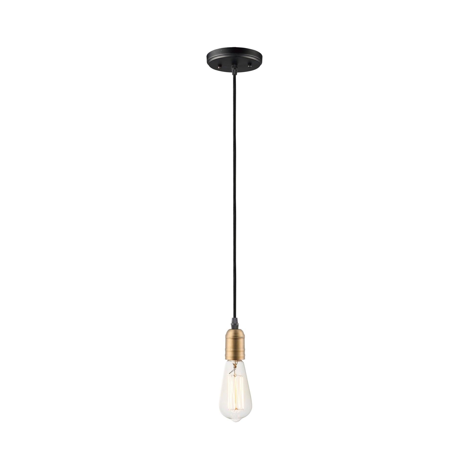 Maxim Lighting Early Electric 1 - Light Pendant in  Black/Antique Brass