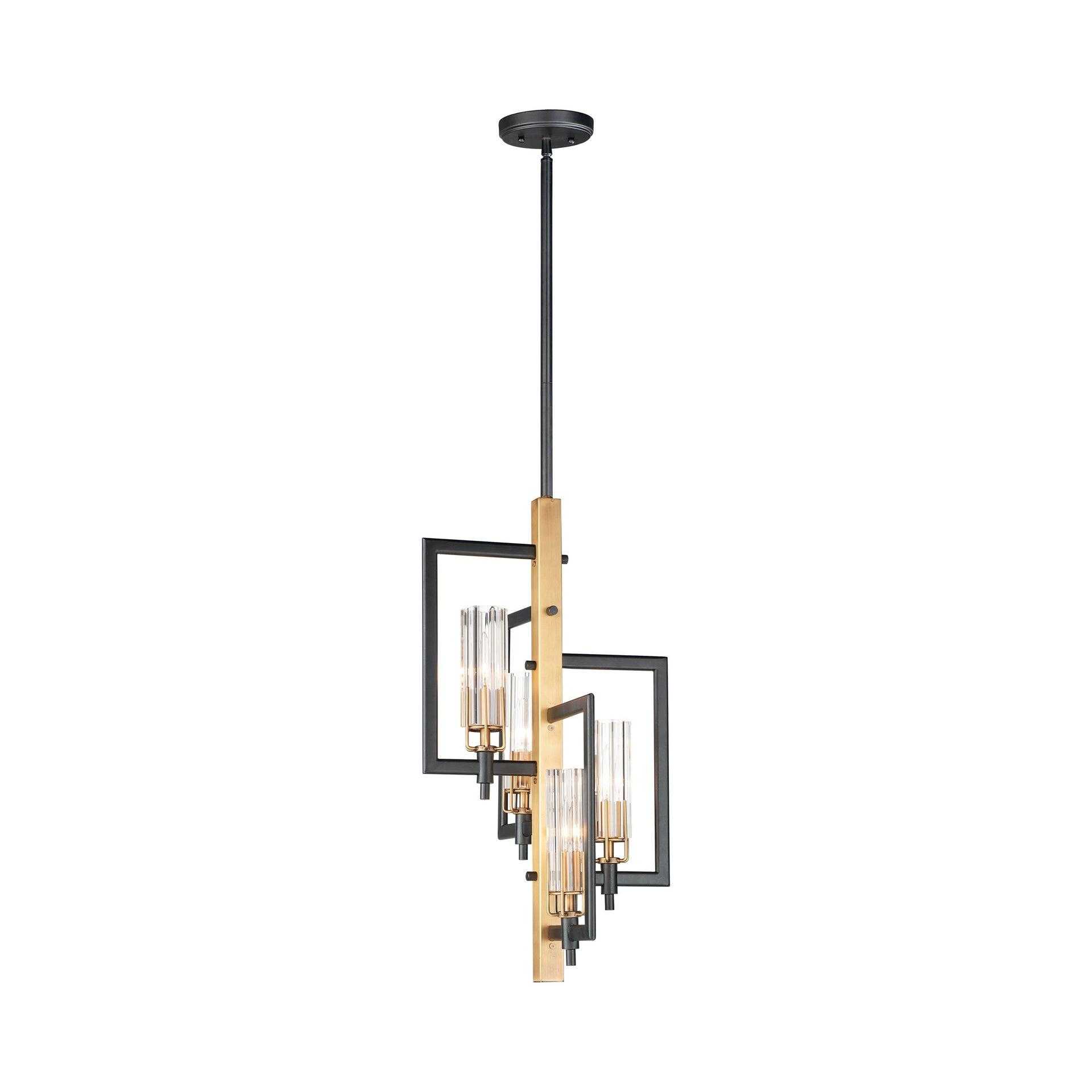 Maxim Lighting Flambeau 4 - Light Pendant in  Black/Antique Brass