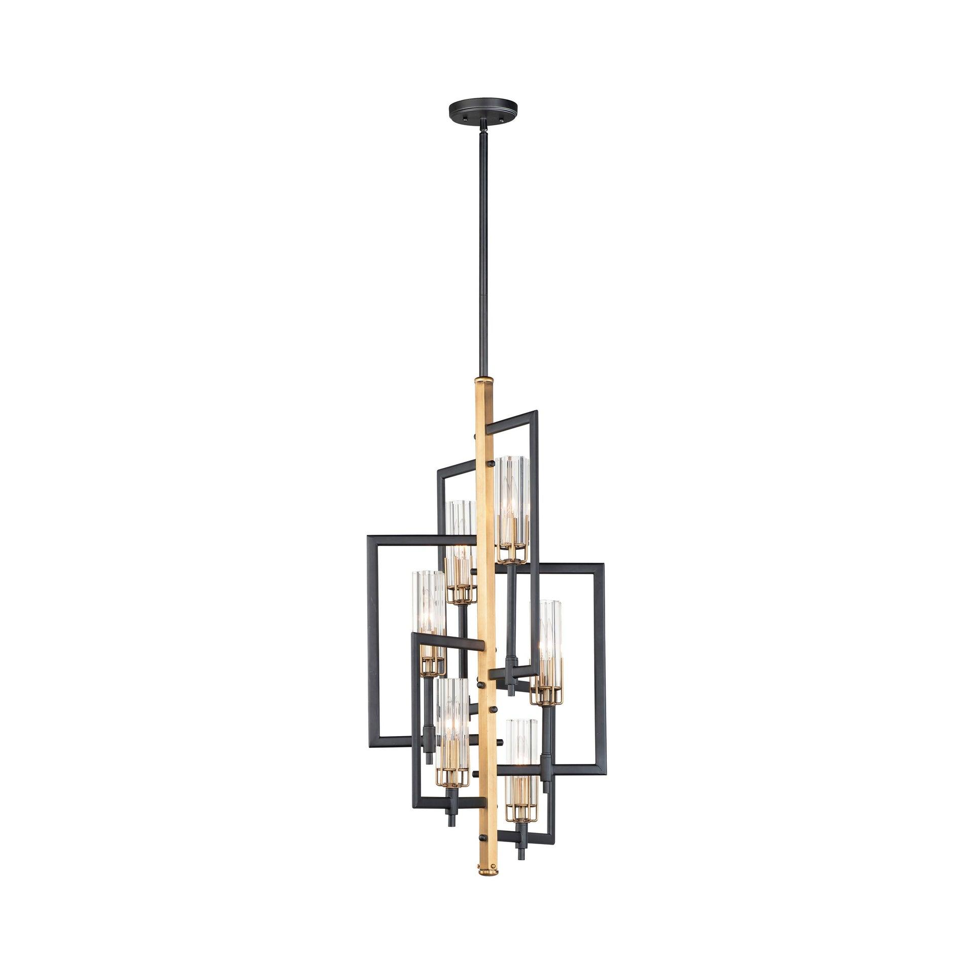 Maxim Lighting Flambeau 6 - Light Chandelier in  Black/Antique Brass