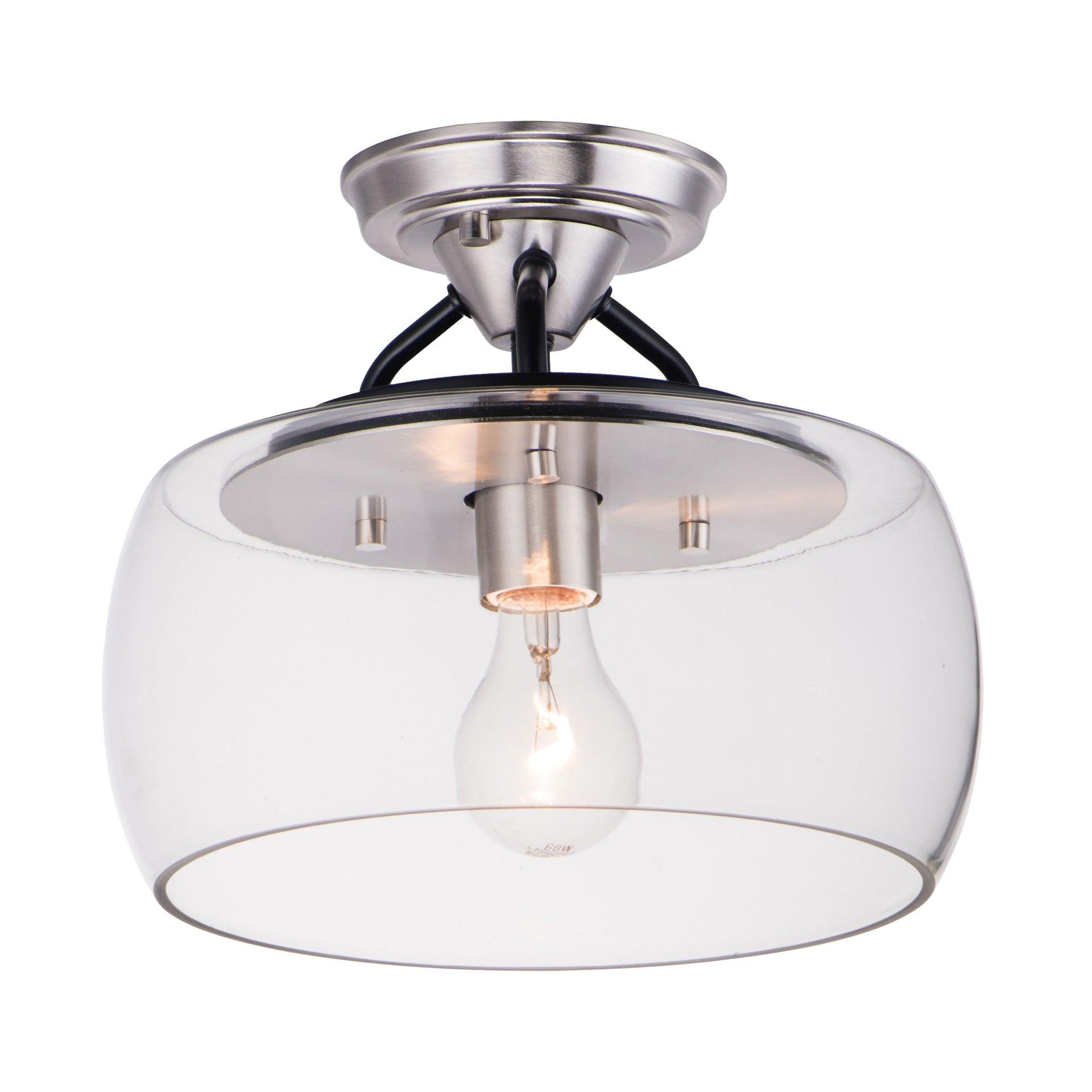 Maxim Lighting Goblet 1 - Light Semi-Flush Mount in  Black/Satin Nickel