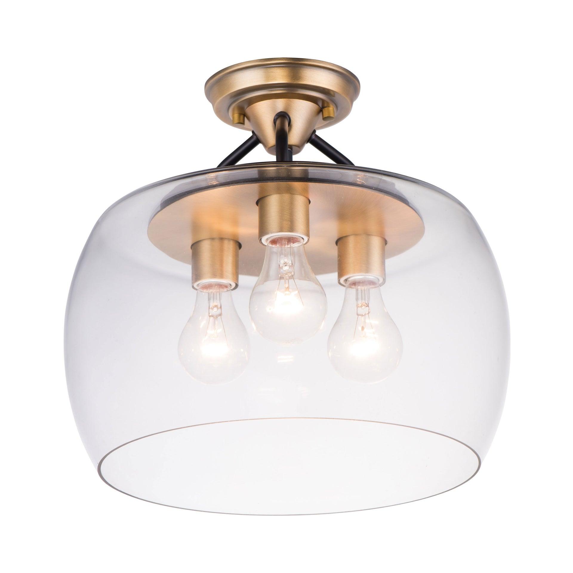 Maxim Lighting Goblet 3 - Light Semi-Flush Mount in  Bronze/Antique Brass