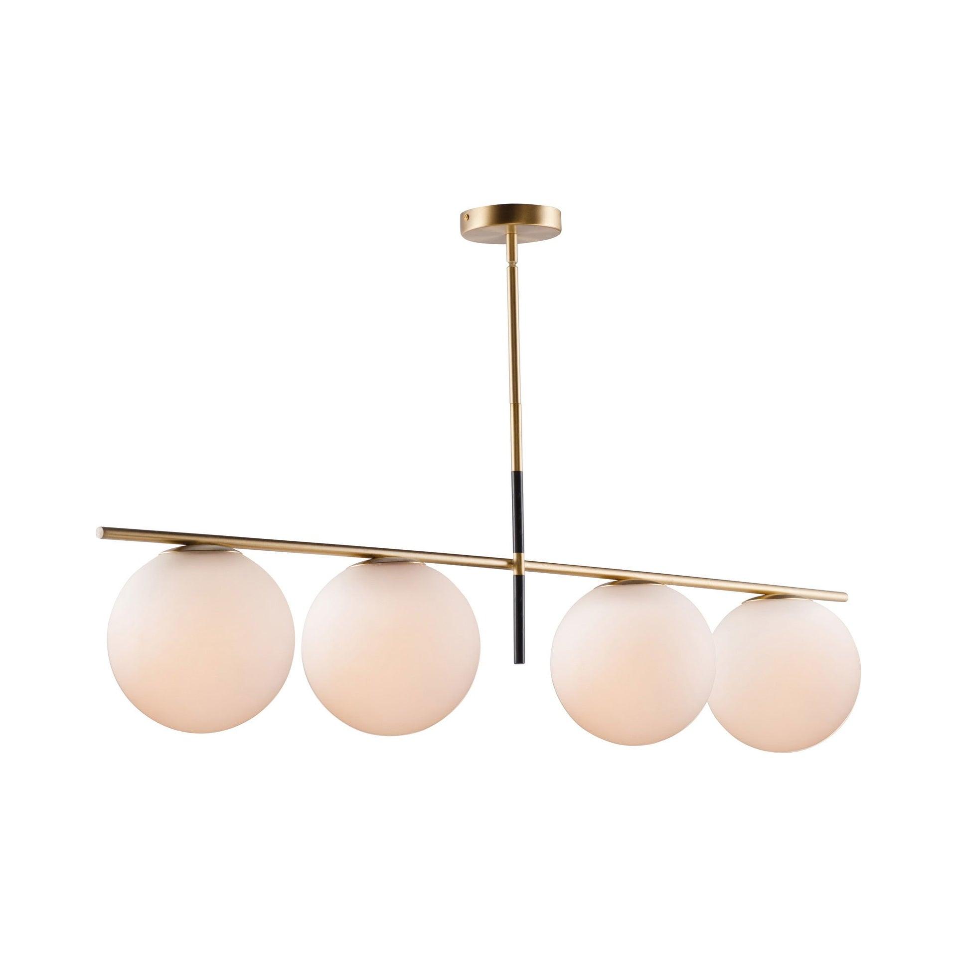 Drake 4 Light Glass Steel Dimmable Pendant