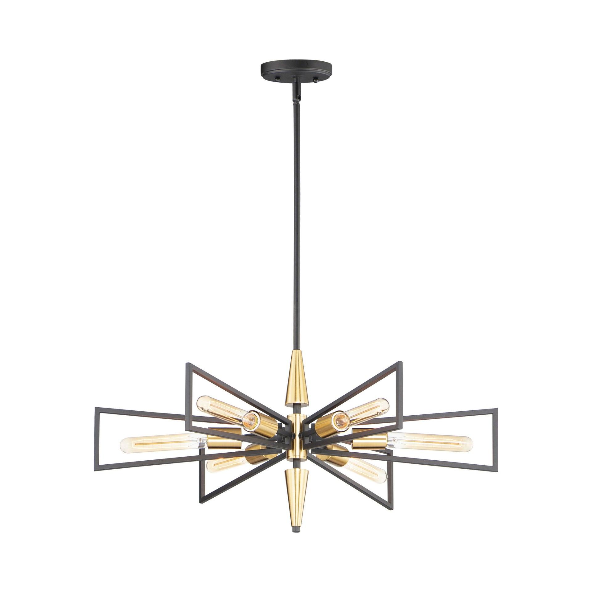 Maxim Lighting Wings 6 - Light Chandelier in  Black/Satin Brass