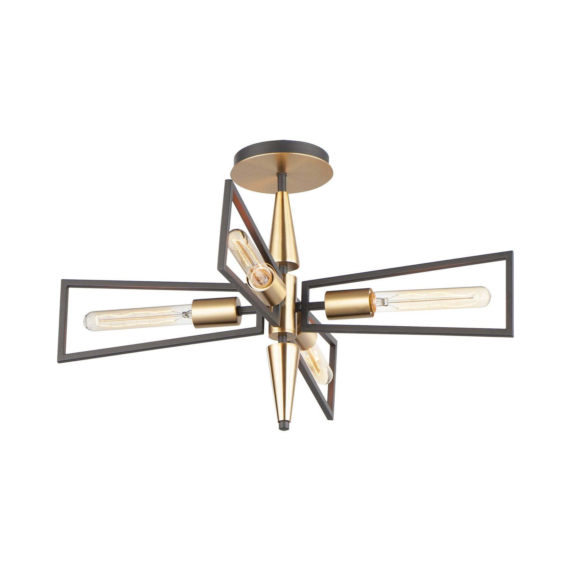 Maxim Lighting Wings 4 - Light Flush Mount in  Black/Satin Brass
