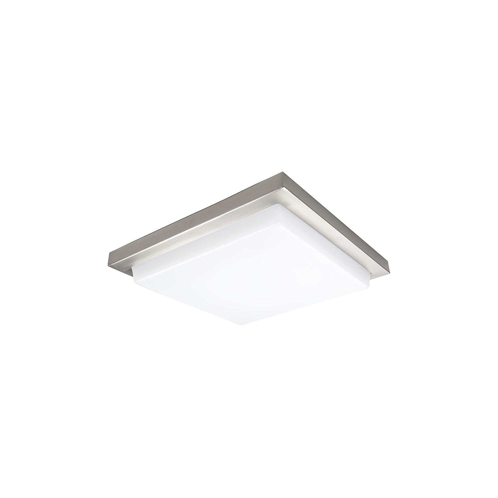 Metro 12" Square LED Flush Mount in Brushed Nickel