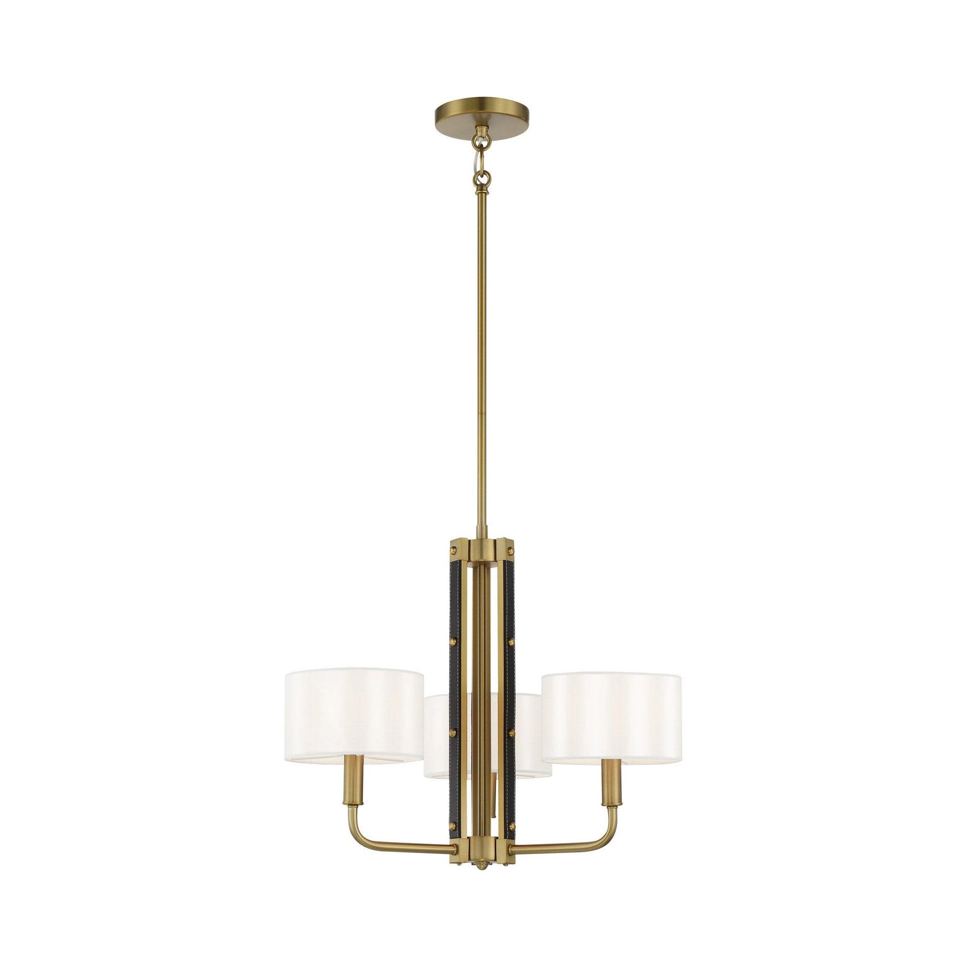 Minka Lavery Chelsea Soft Brass With White Silk Chandelier