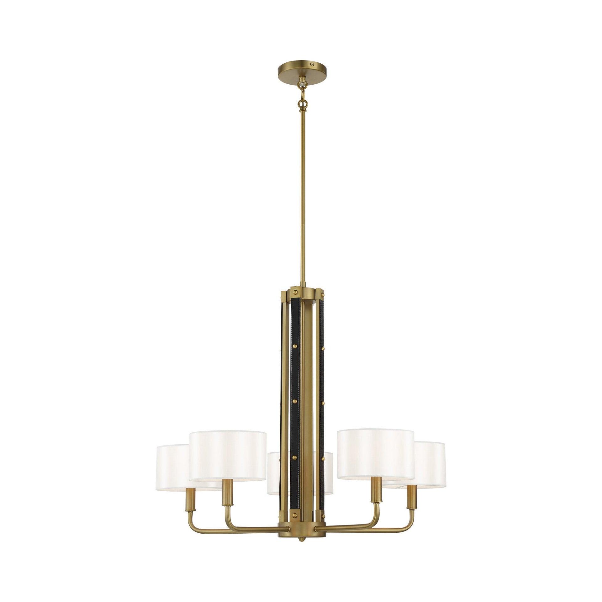 Minka Lavery Minka Lavery Chelsea Soft Brass With White Silk Chandelier
