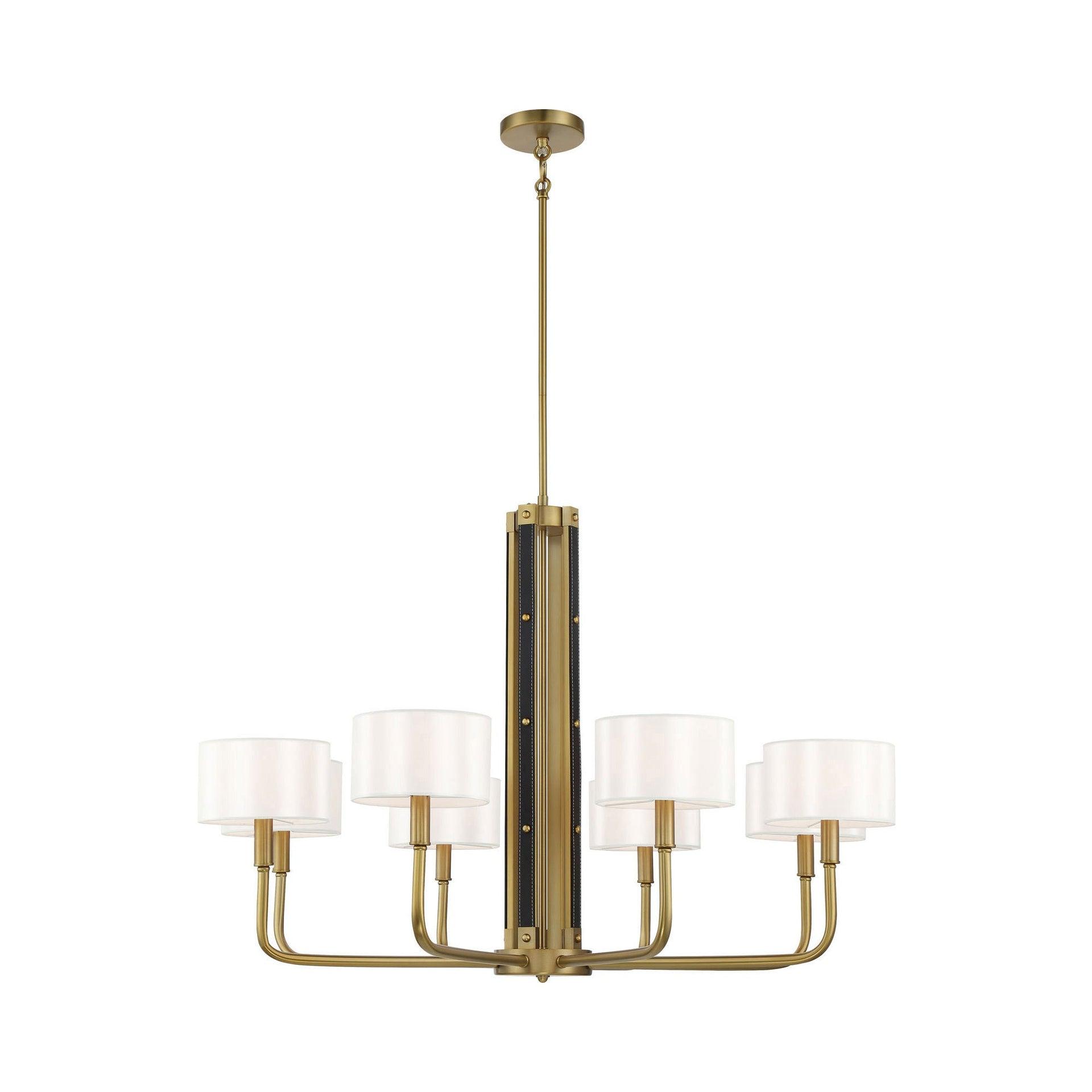 Minka Lavery Minka Lavery Chelsea Soft Brass With White Silk Chandelier