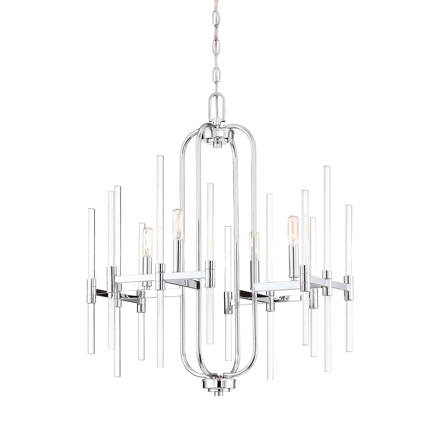 Minka Lavery - Pillar - Chandelier 6 Light Chrome in Transitional Style - 30.25