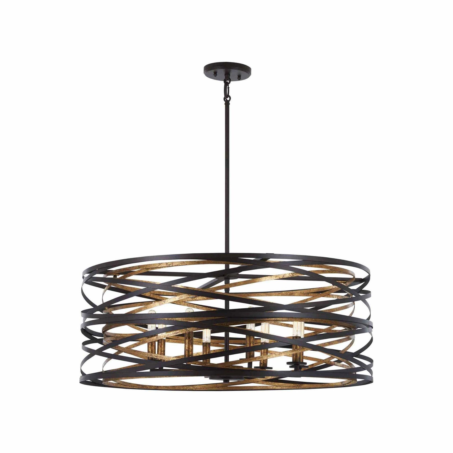 Minka Lavery Vortic Flow 8 - Light Dark Bronze/Mosaic Gold Unique/Statement Pendant