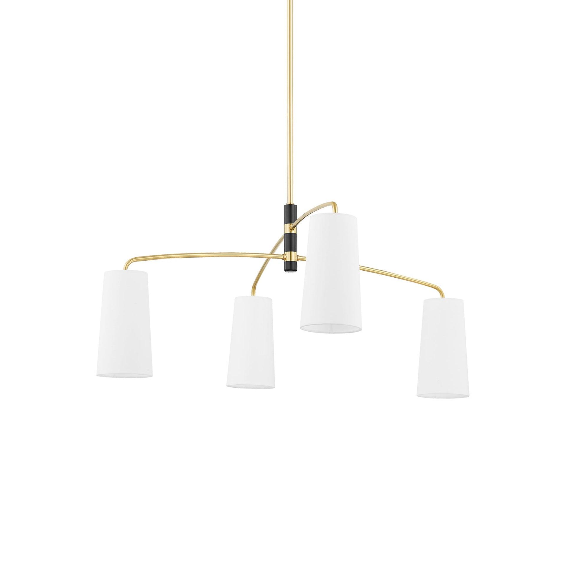 Milner Chandelier - Brass and Black / 45" W