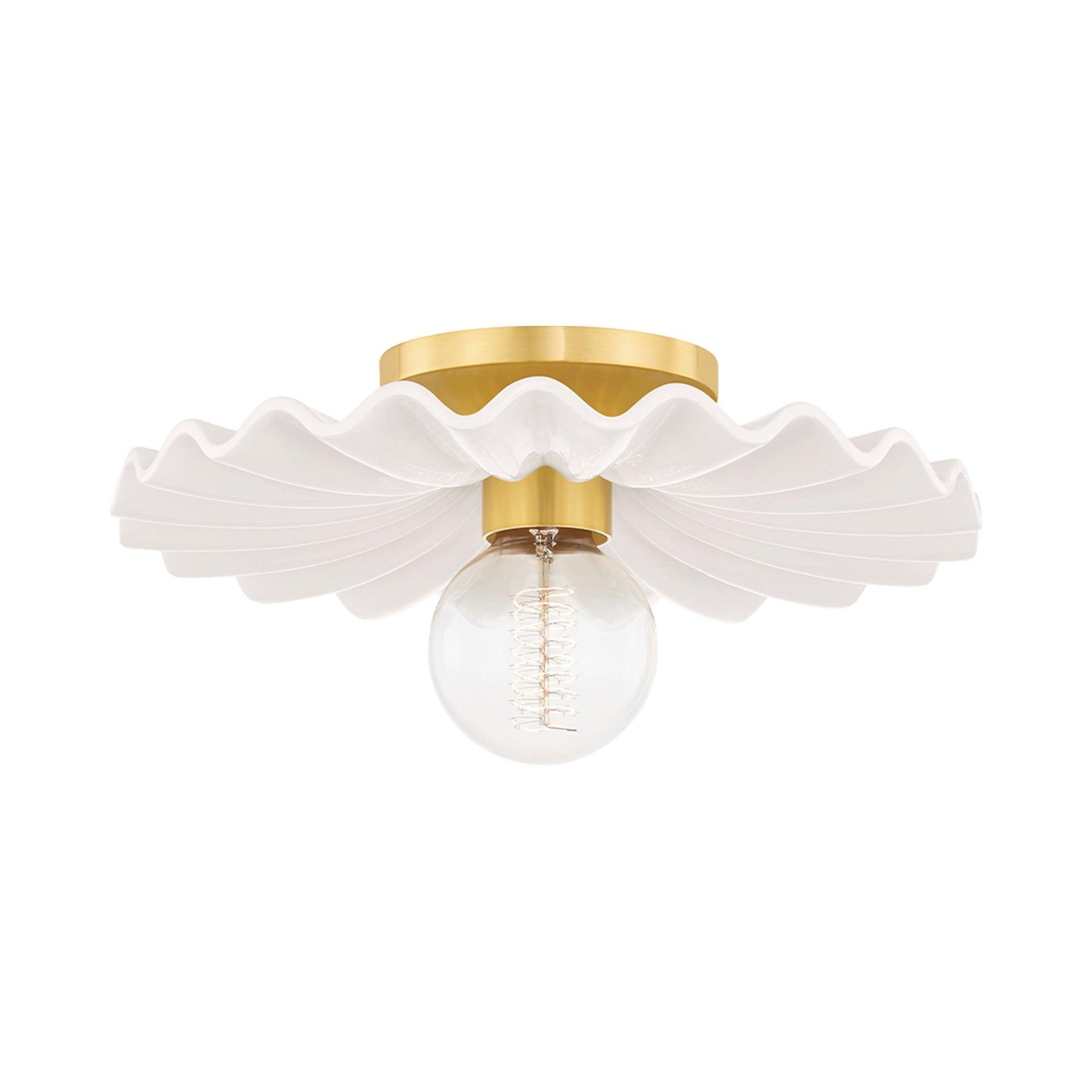 Madrona Sconce - White and Brass / 11.75"W