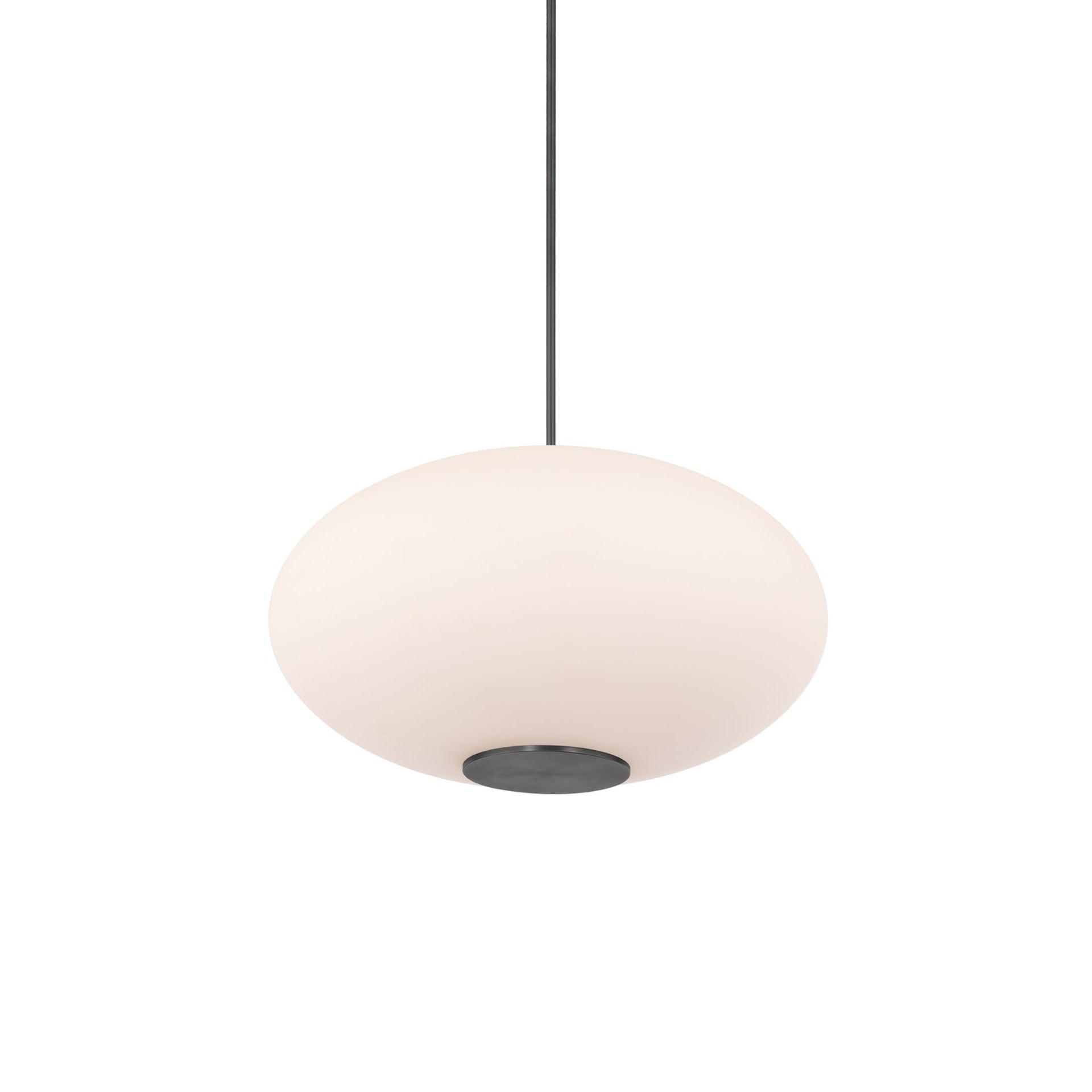 Illusion Dimmable LED Pendant With Oval Shaped Glass Shade, Adjustable Color Temperature