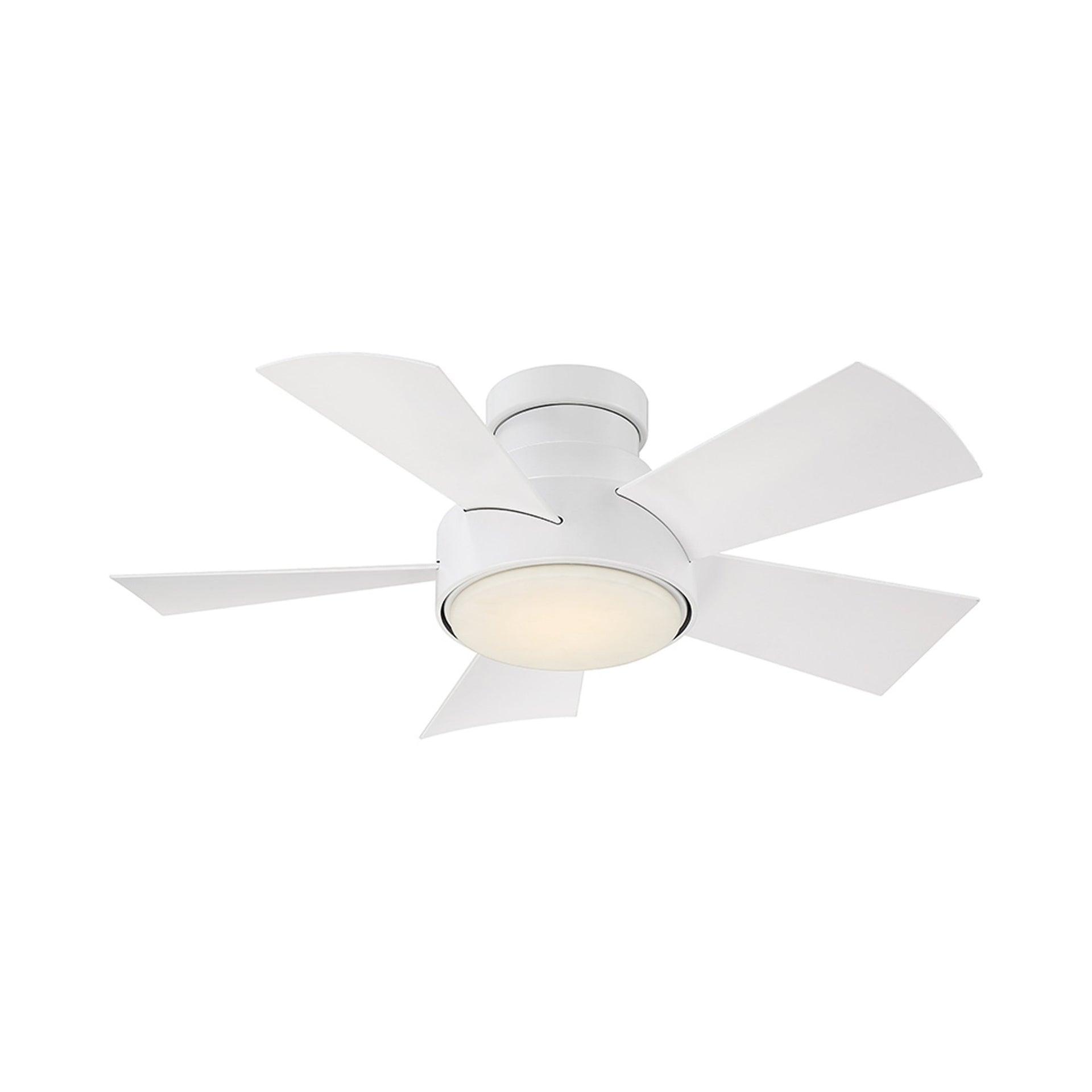 Vox 5 - Blade Indoor/Outdoor Smart Flush Mount Ceiling Fan with Remote Control and LED Light Kit, Works With Alexa and iOS or Android App
