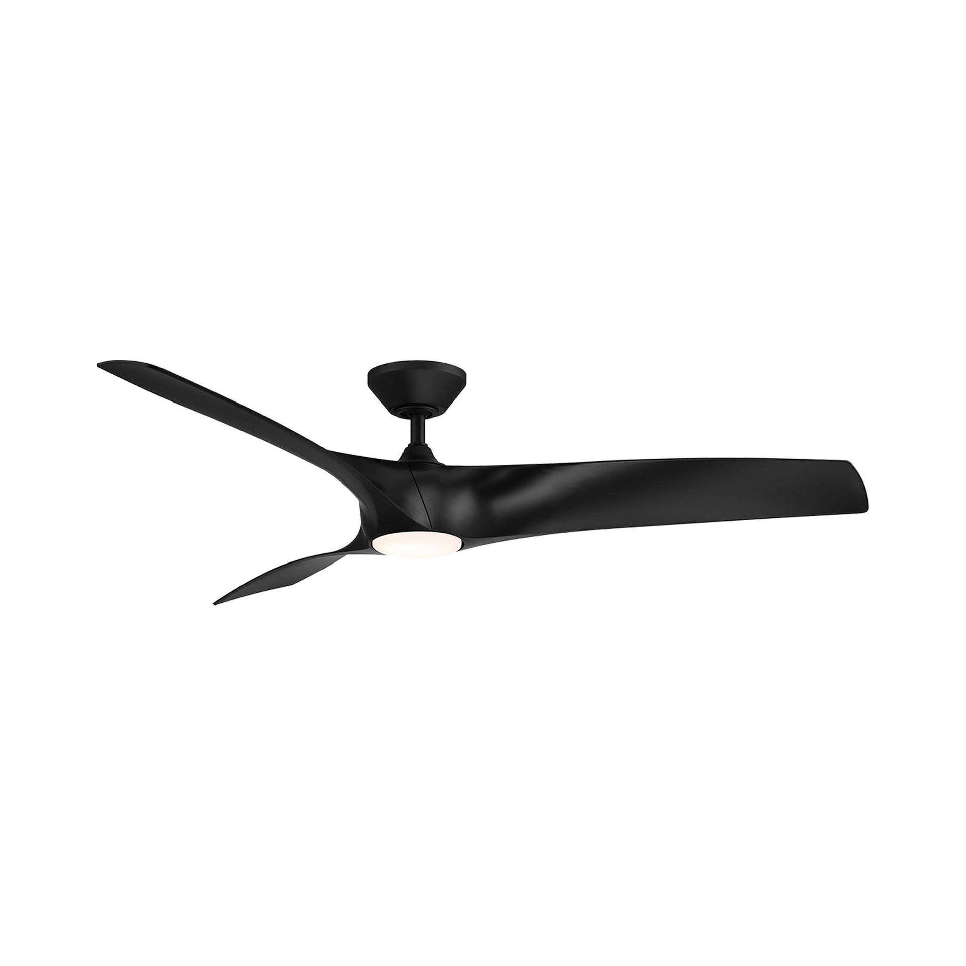 Zephyr 62" Matte Black Dimmable LED Smart Ceiling Fan with Remote Control