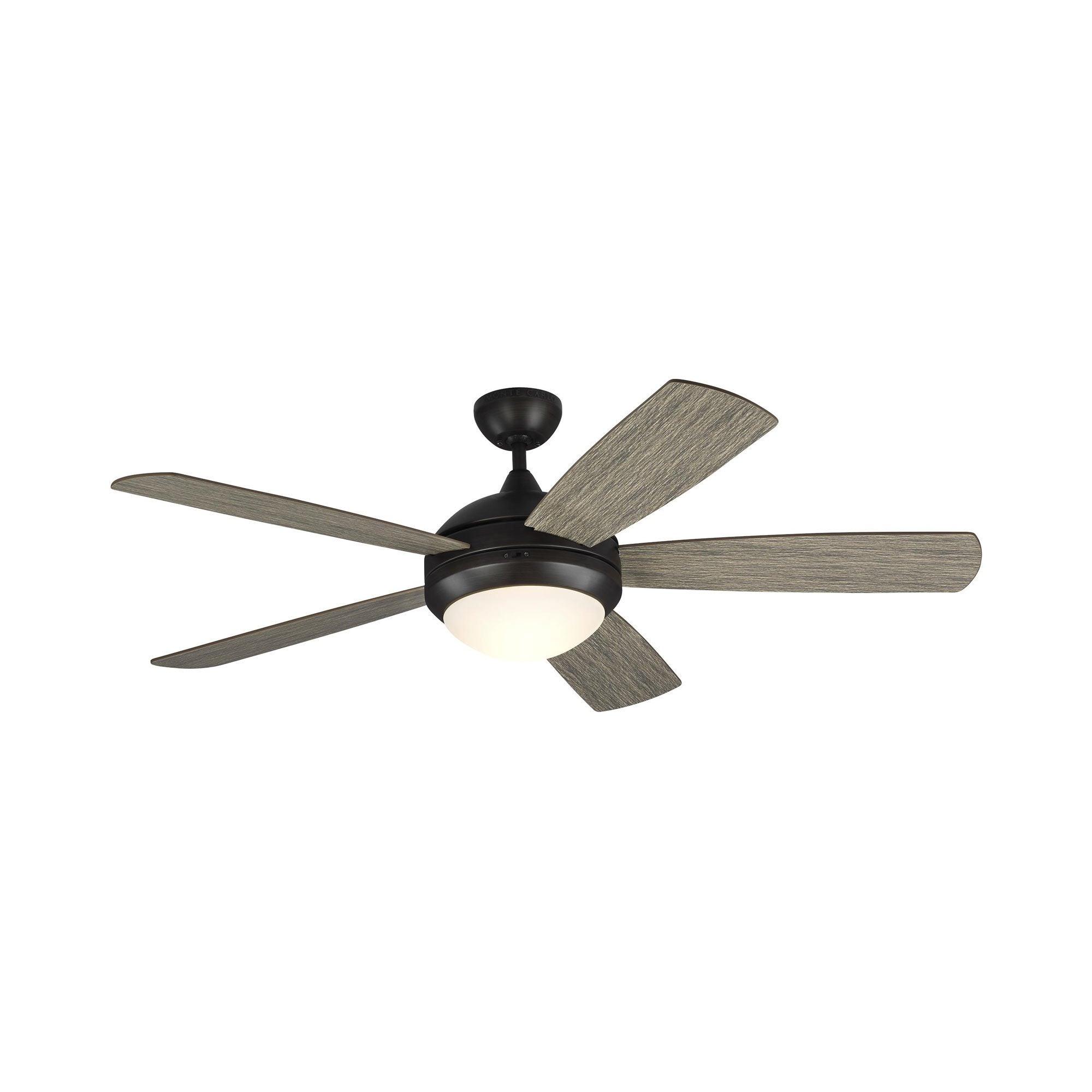 Monte Carlo 5DISM52BSD Discus Classic Smart 52" Ceiling Fan with LED Lights and Remote Control, 3 Blades, Brushed Steel
