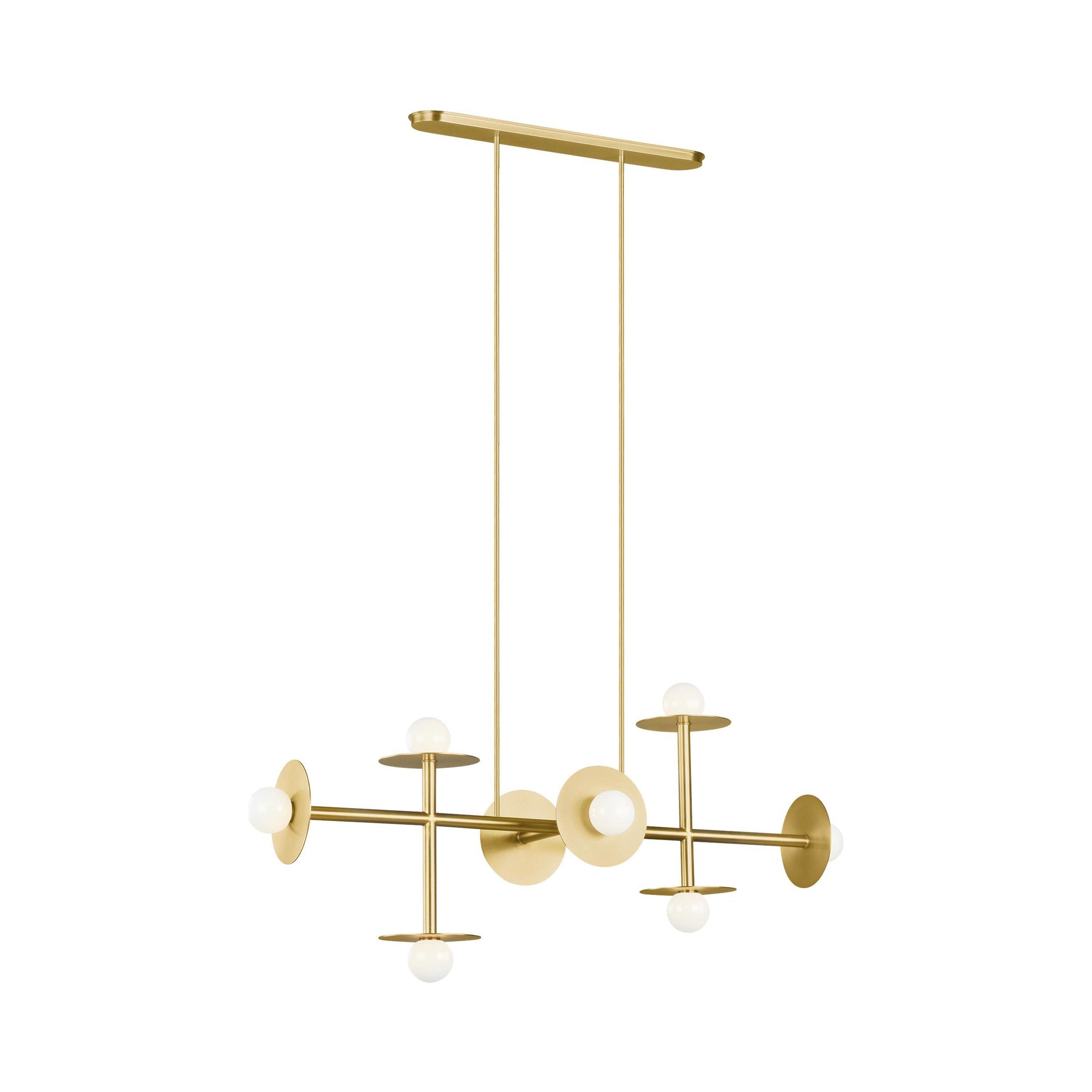 Nodes Large Linear Chandelier by Kelly Wearstler - Burnished Brass