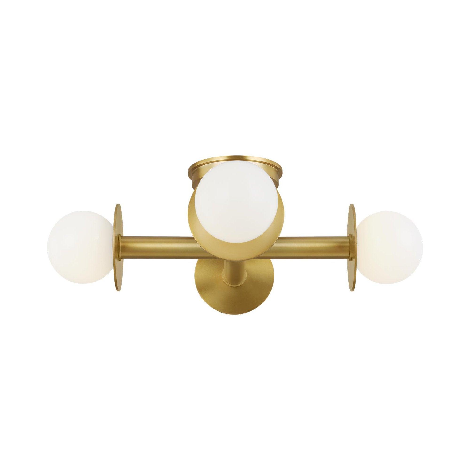 Nodes Semi-Flush Mount Light by Kelly Wearstler - Burnished Brass / 18"Dia
