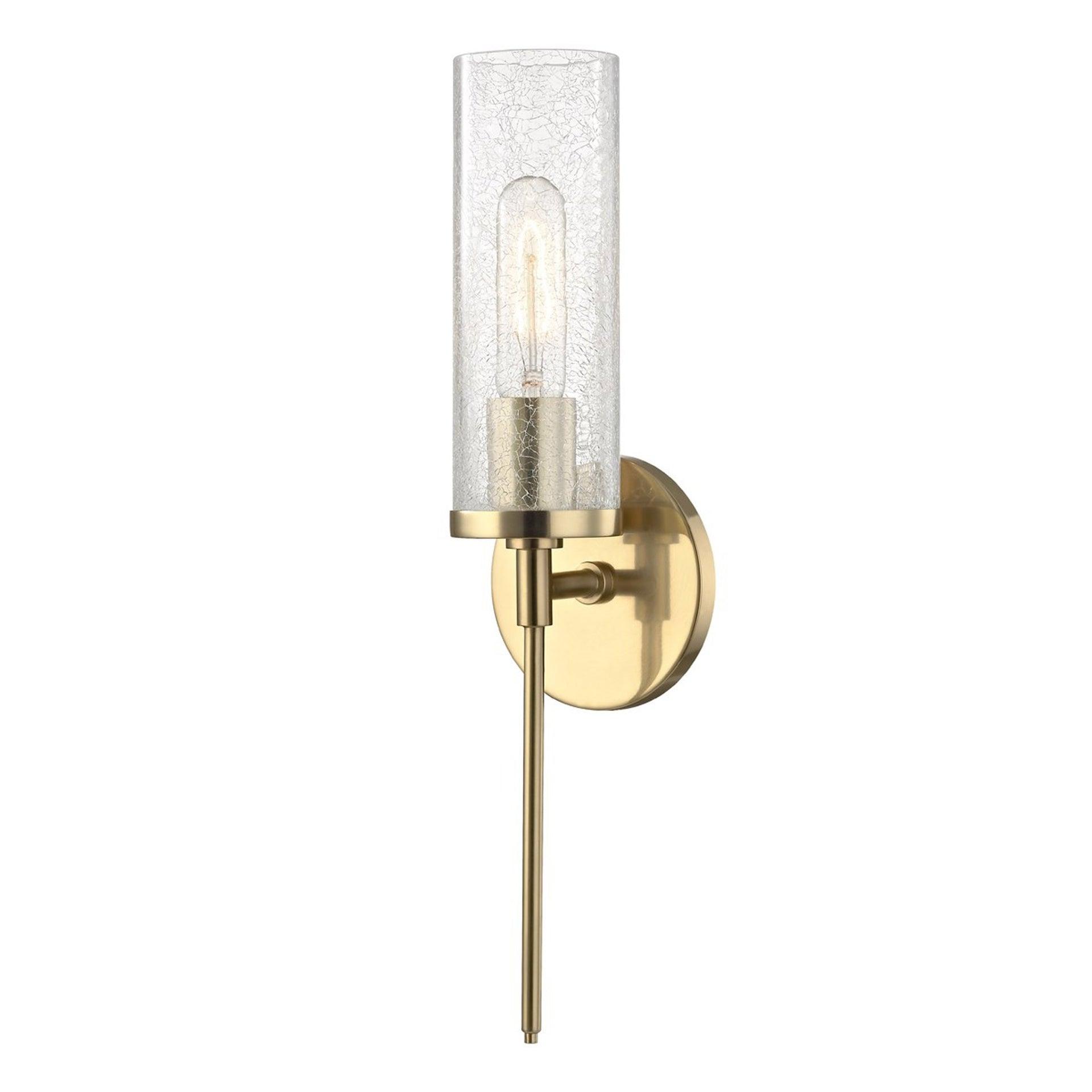 Mitzi Olivia 1 - Light Wall Light in  Aged Brass Clear Crackle Shade