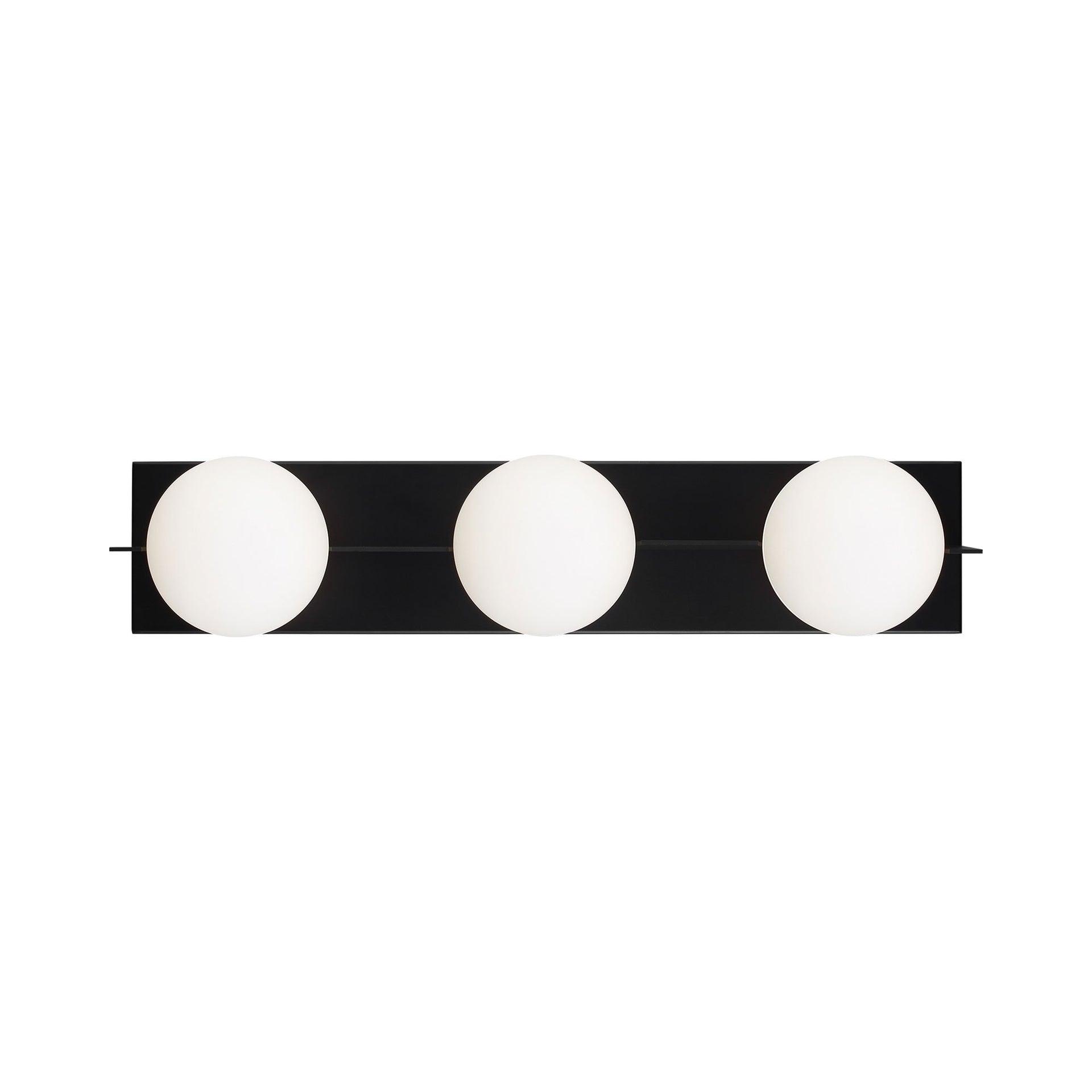 Orbel Matte Black Dimmable LED Vanity Light with Frosted Glass