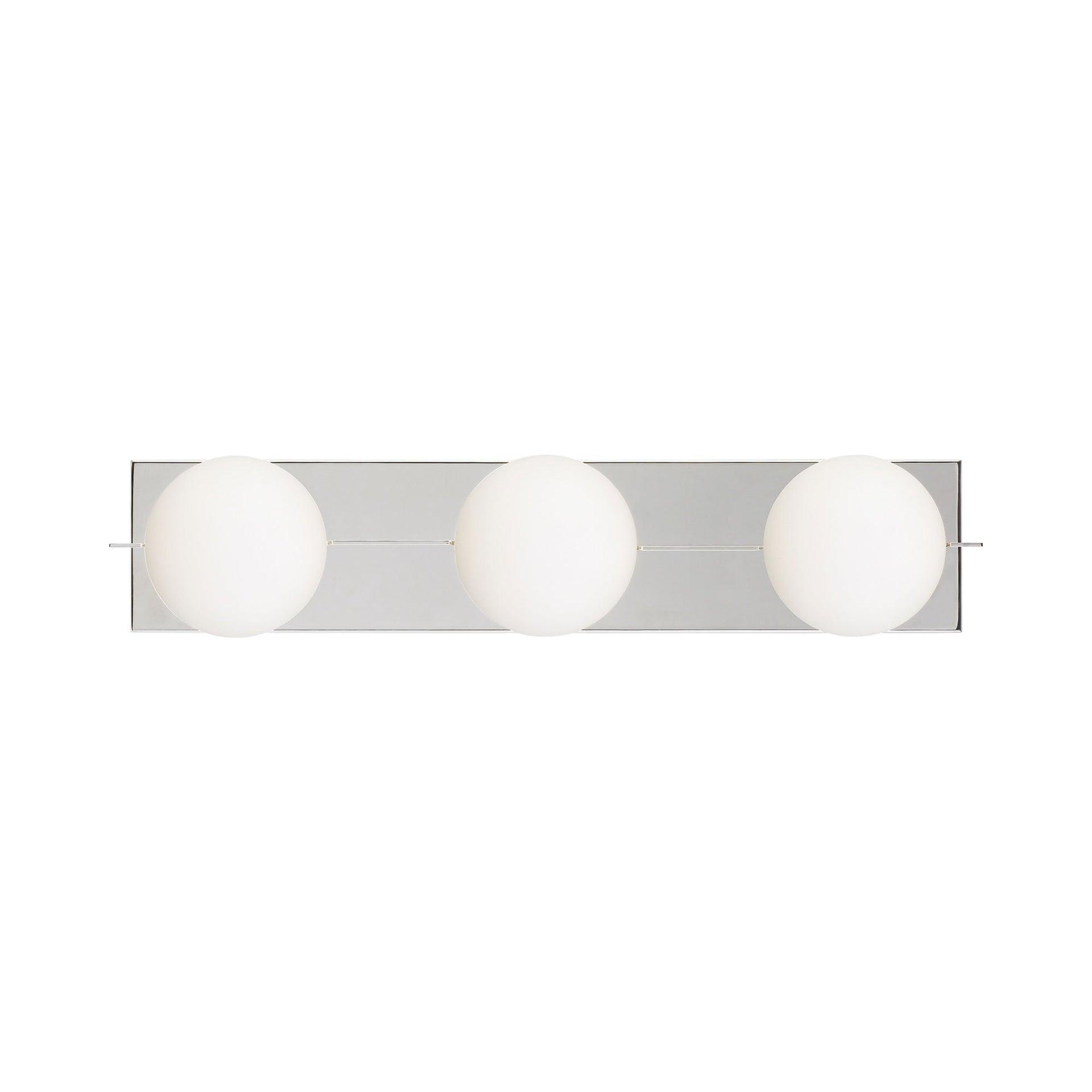 Orbel Mid-Century Modern Polished Nickel 3-Light LED Vanity Light