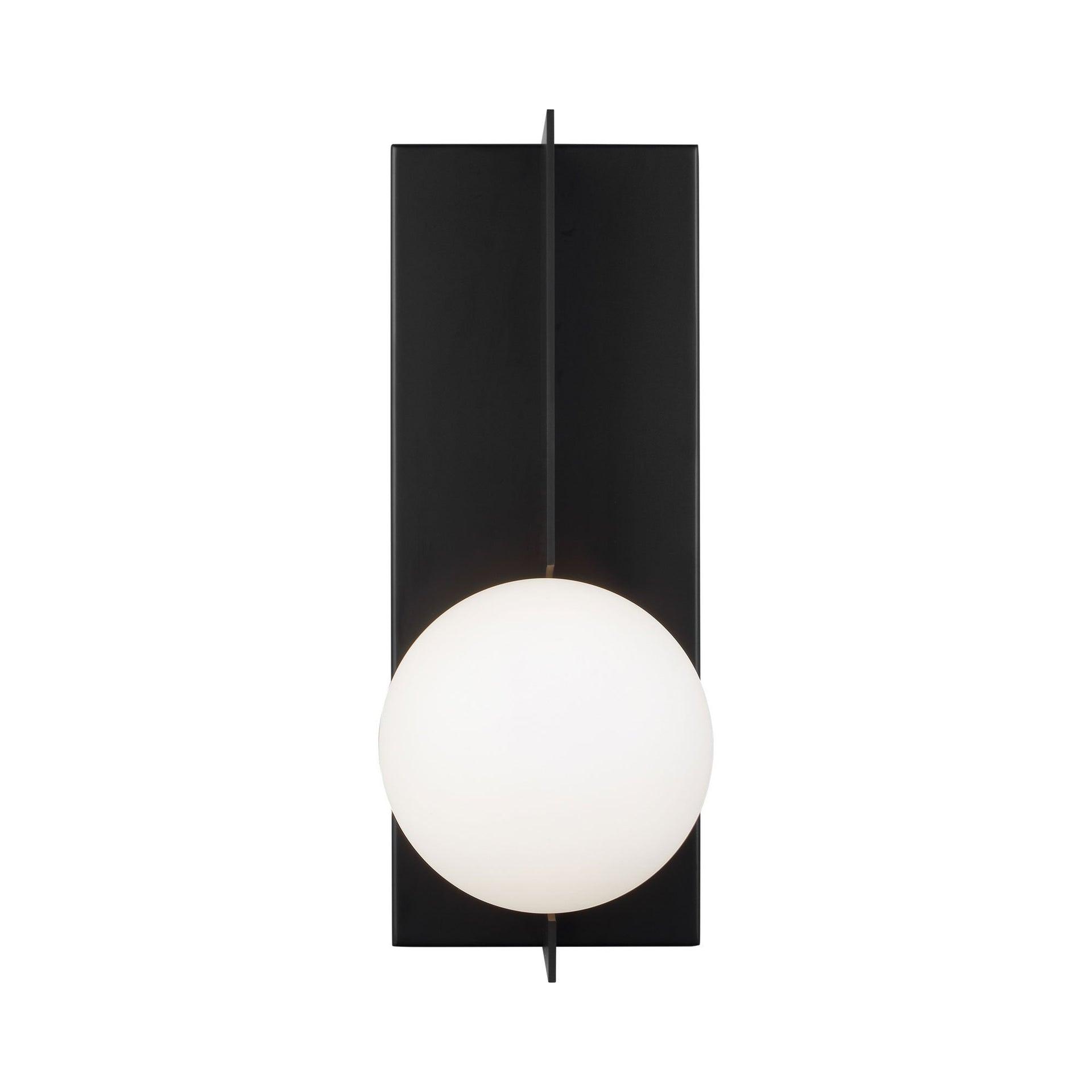 Mid-Century Modern Orbel Matte Black LED Glass Sconce