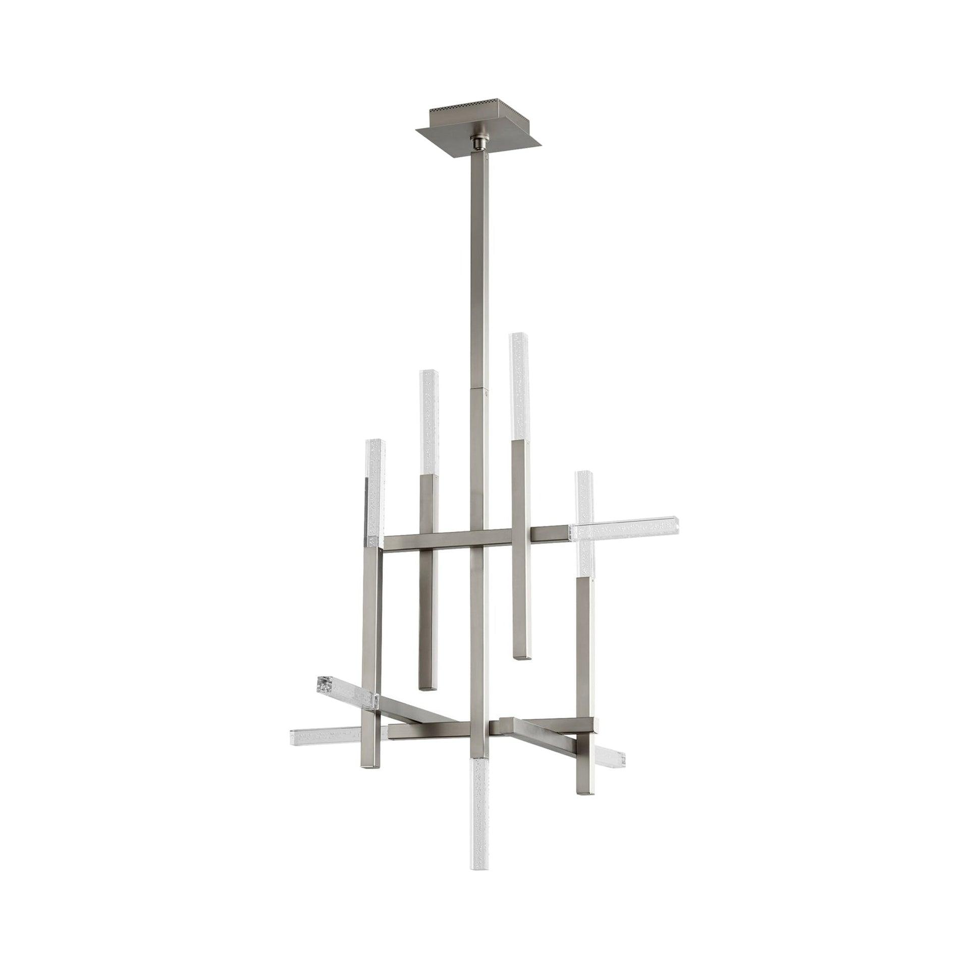 36.5 Inch 18.9W 9 Led Chandelier-Satin Nickel Finish Oxygen Lighting 3-636-24