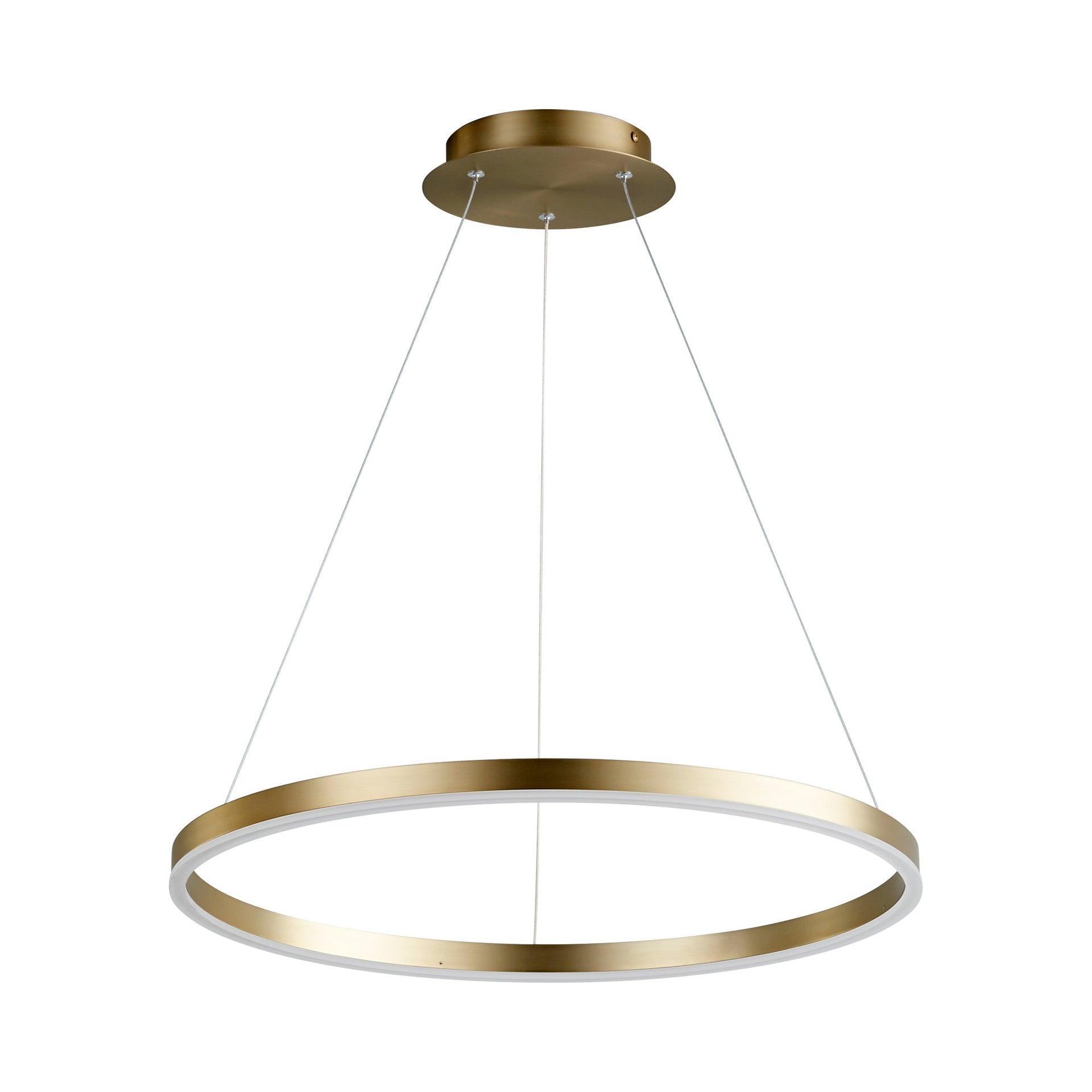 Circulo Contemporary Aged Brass LED Pendant Light