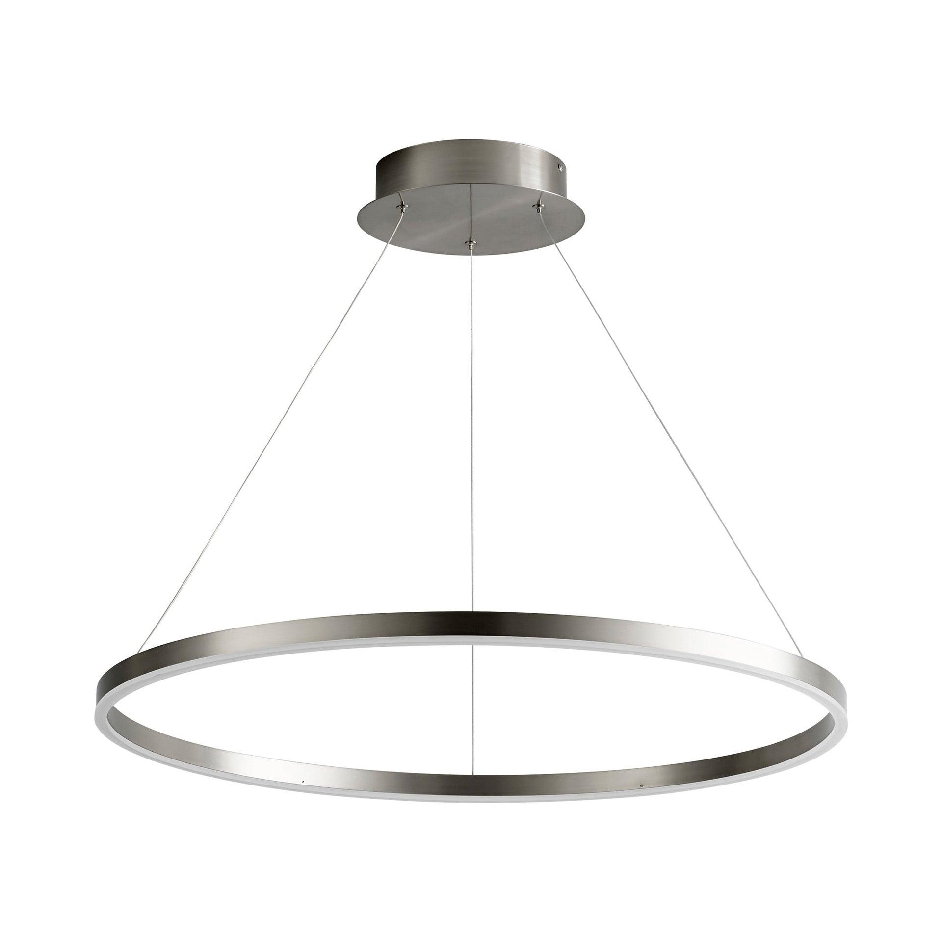 Sleek Satin Nickel 31.5" Circular LED Pendant Light
