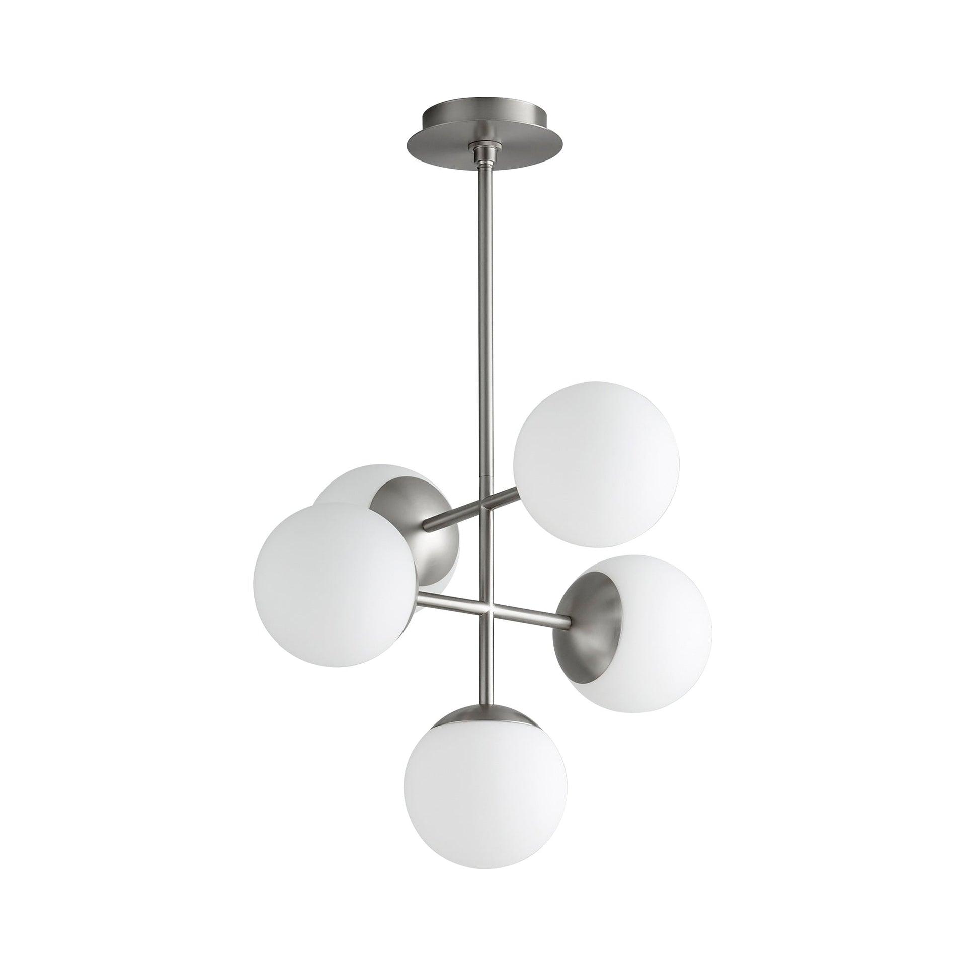 3-680-24-Oxygen Lighting-Nebula - 16.75 Inch 30W 5 LED Pendant-Satin Nickel Finish