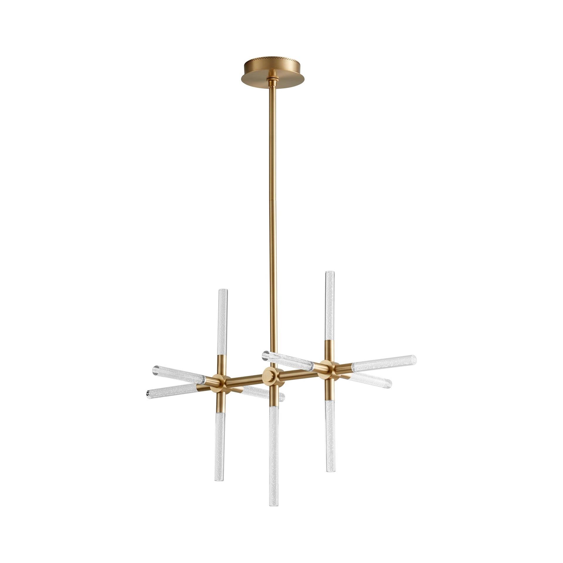33.13 Inch 23.1W 11 Led Chandelier-Aged Brass Finish Oxygen Lighting 3-603-40