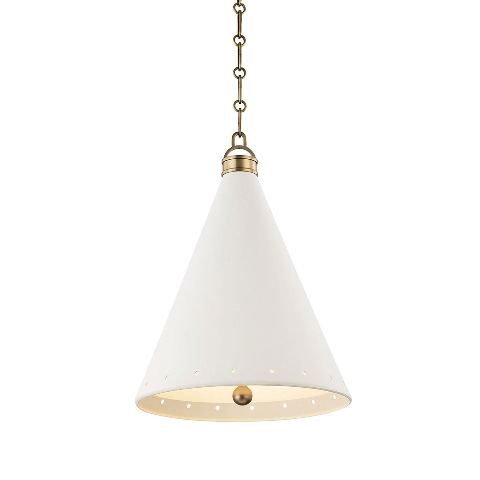 Buxton Pendant Light - White and Brass / Medium
