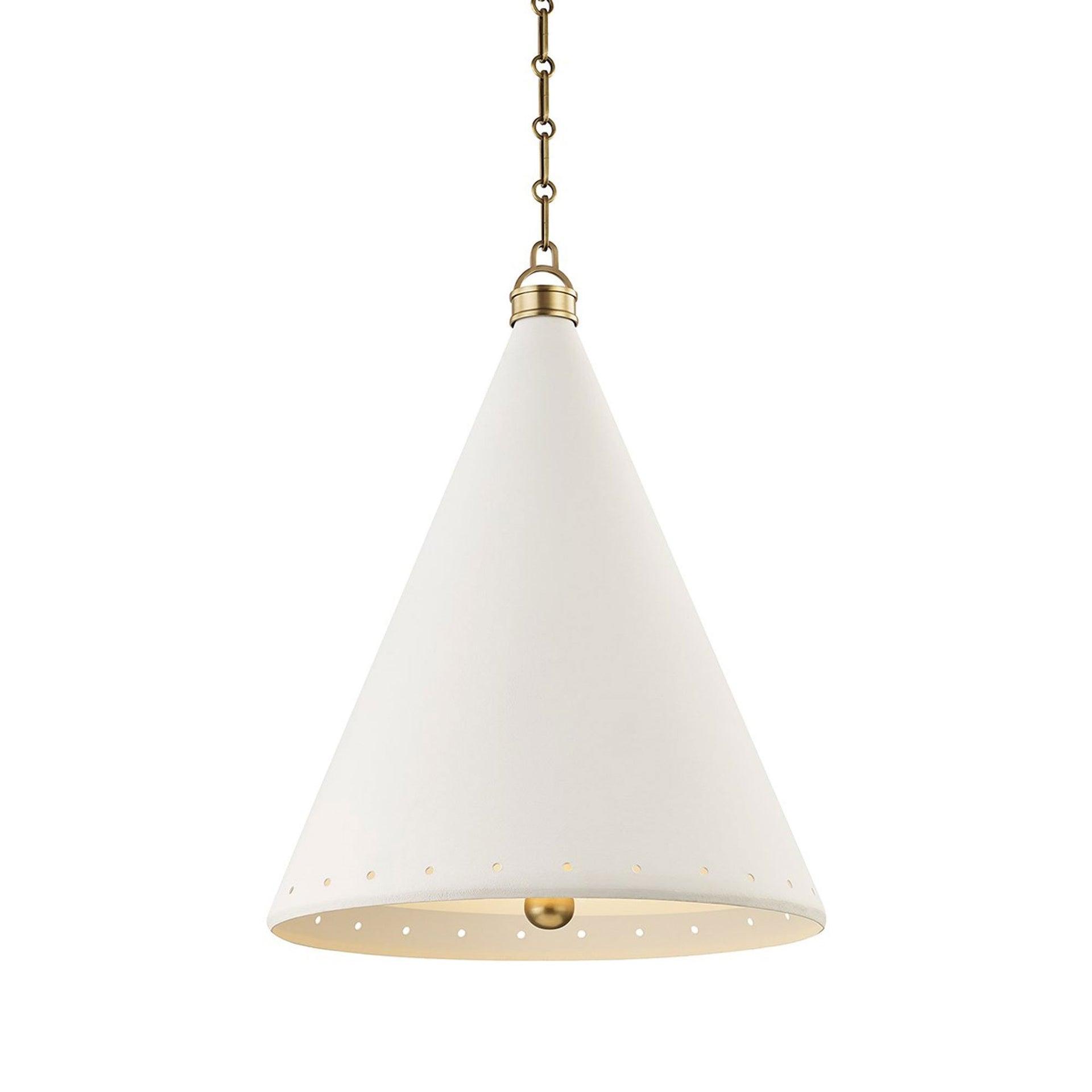 Buxton Pendant Light - White and Brass / Large
