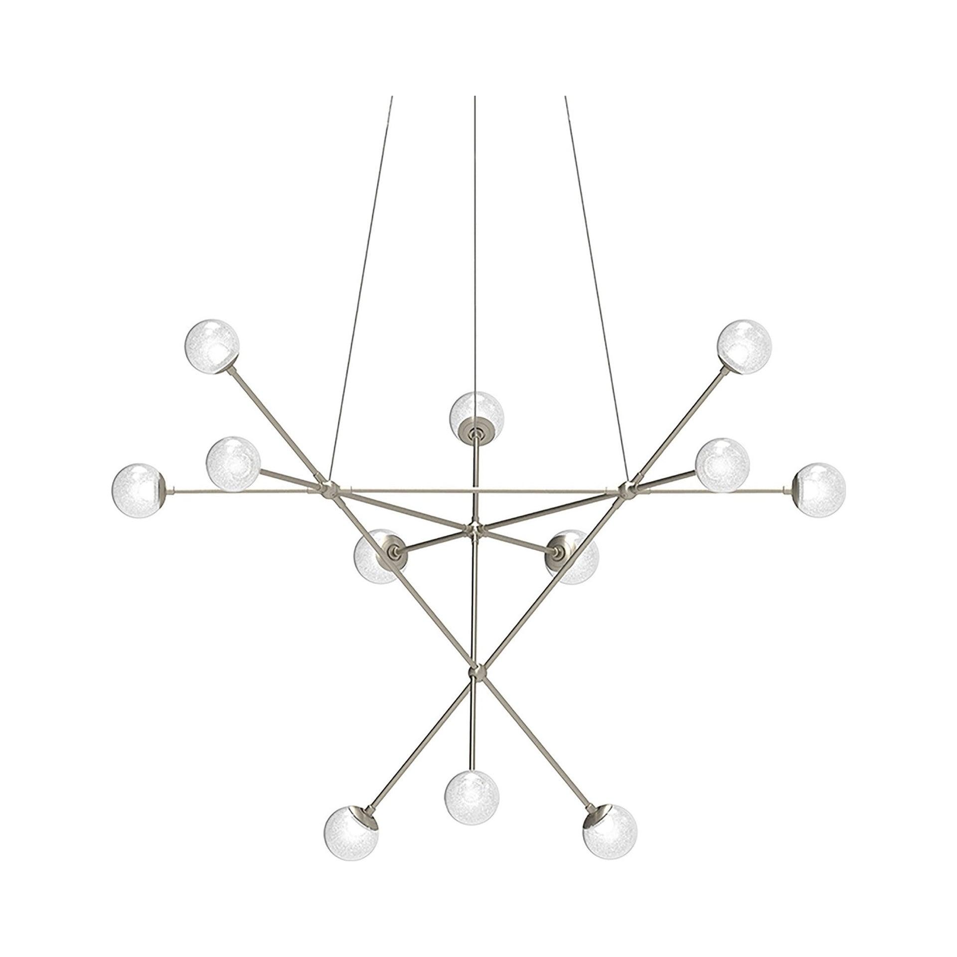 Satin Nickel 40" LED Glass Globe Pendant Light