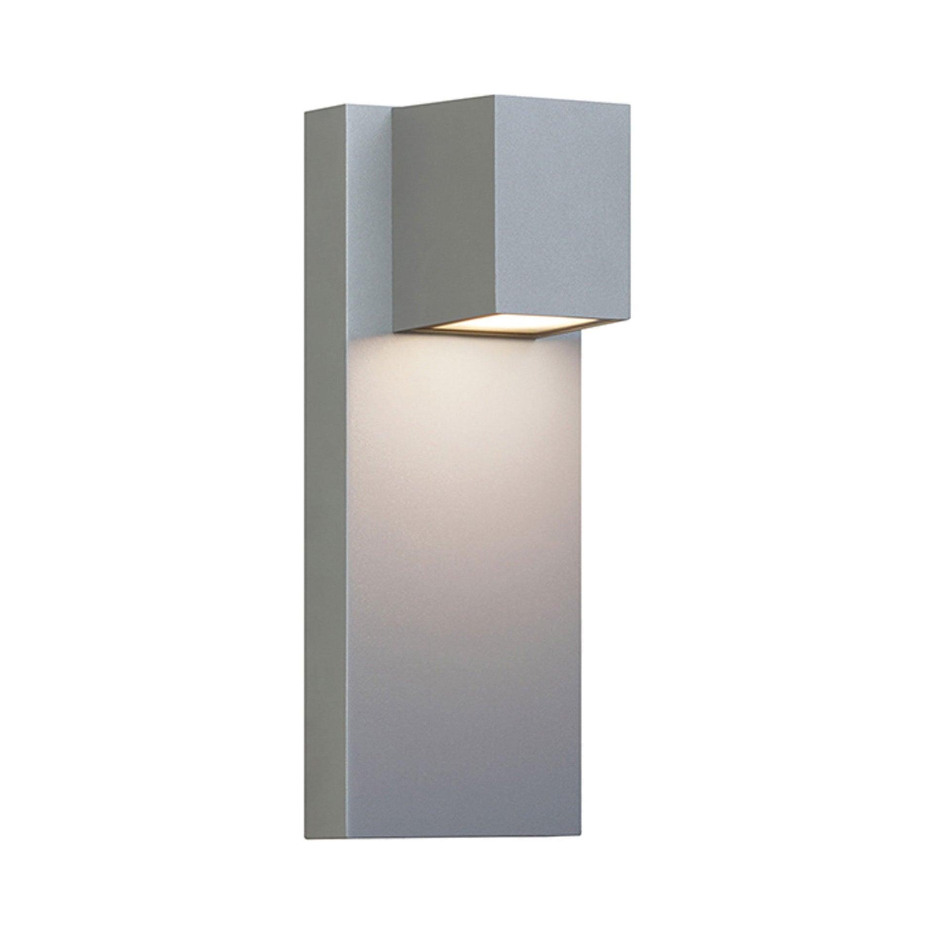 Silver Rectangular LED Outdoor Wall Light with Dimmable Feature