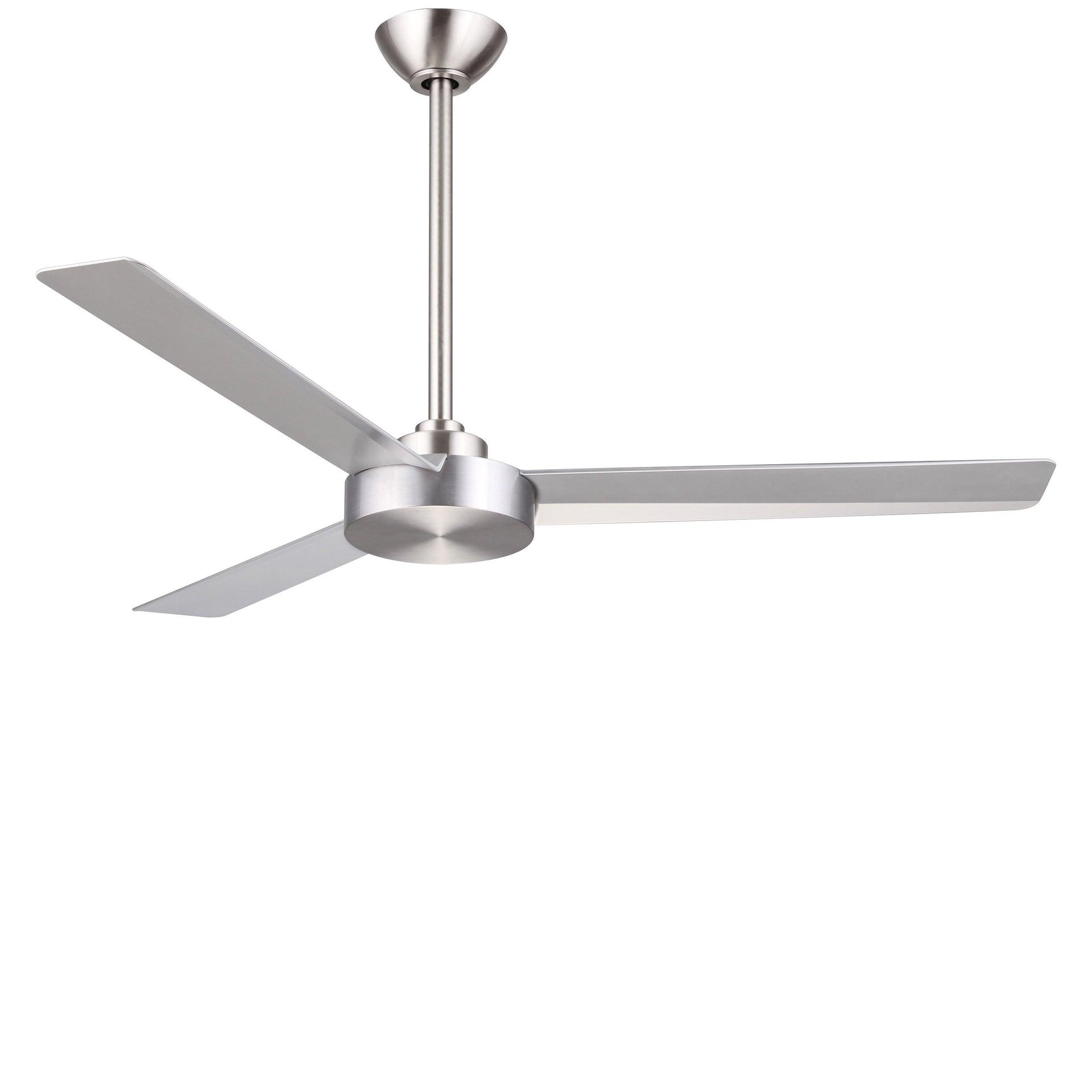 52" Minka Aire Modern 3 Blade Indoor Ceiling Fan Brushed Aluminum Silver for Living Room Kitchen Bedroom Family Dining House Home