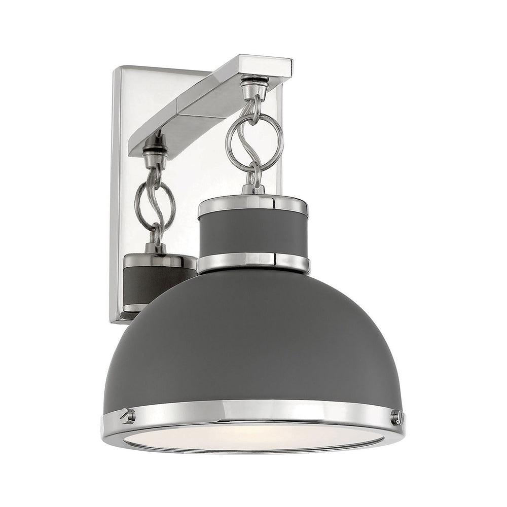 Savoy House Corning 1 - Light Wall Light in  Gray/Polished Nickel