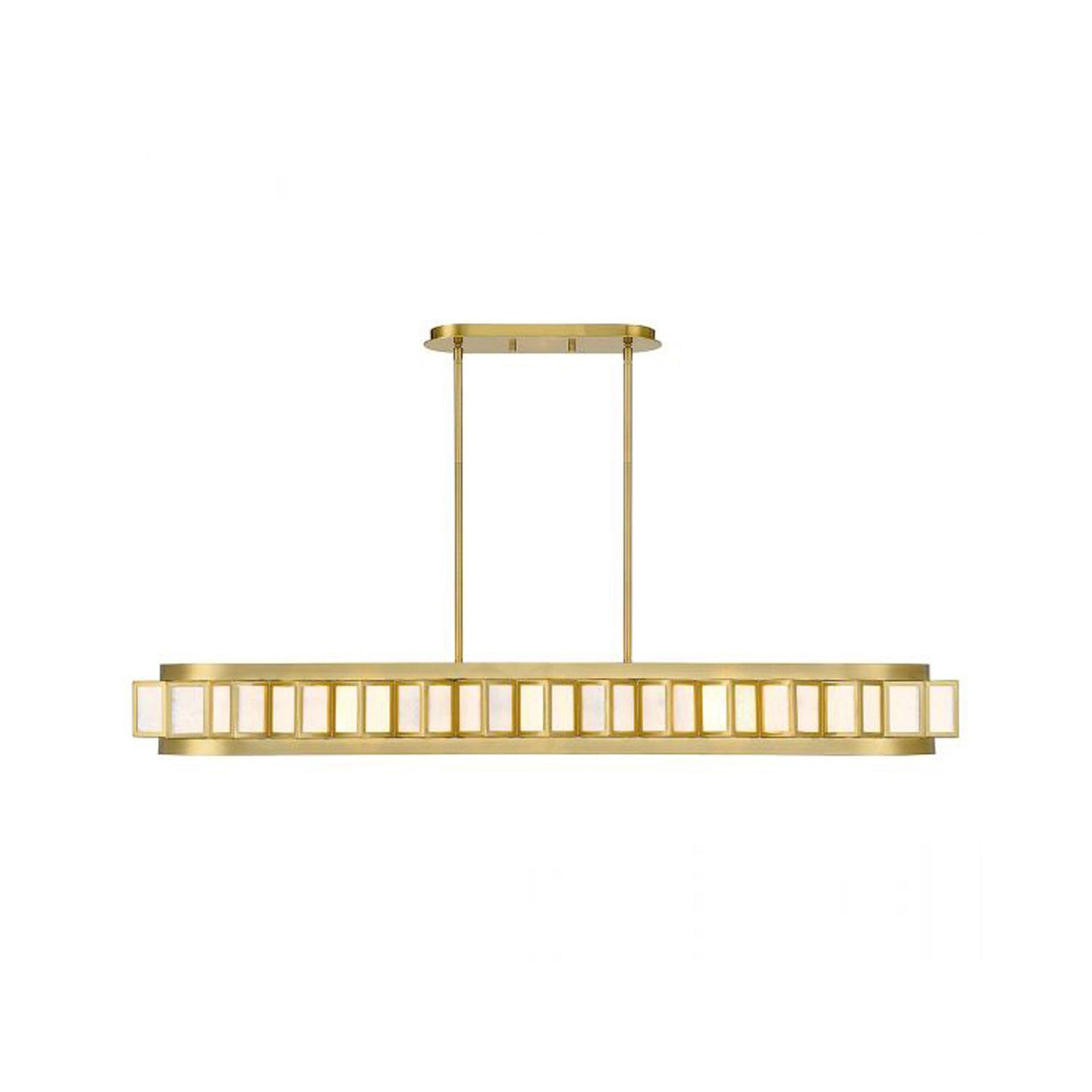 Savoy House Gideon 8-Light Linear Chandelier in Warm Brass