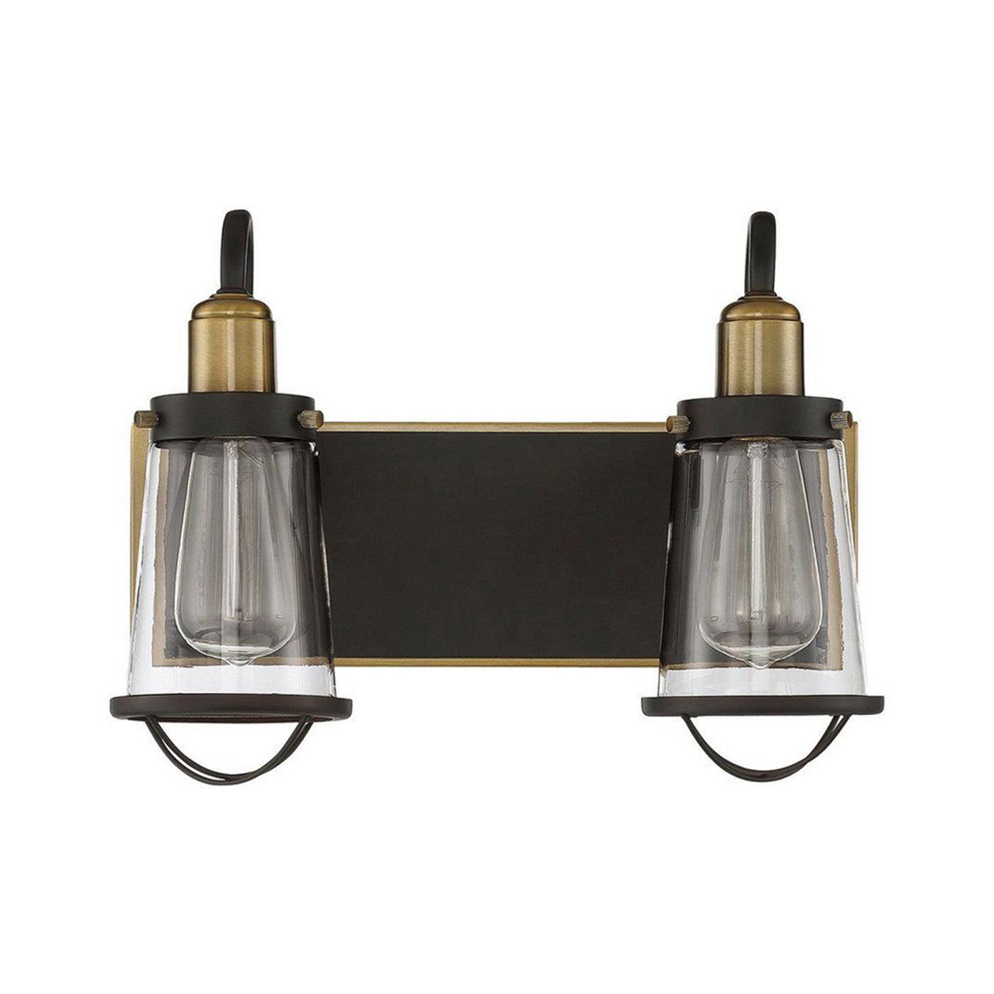 Savoy House Lansing 2 - Light Vanity in  English Bronze/Warm Brass
