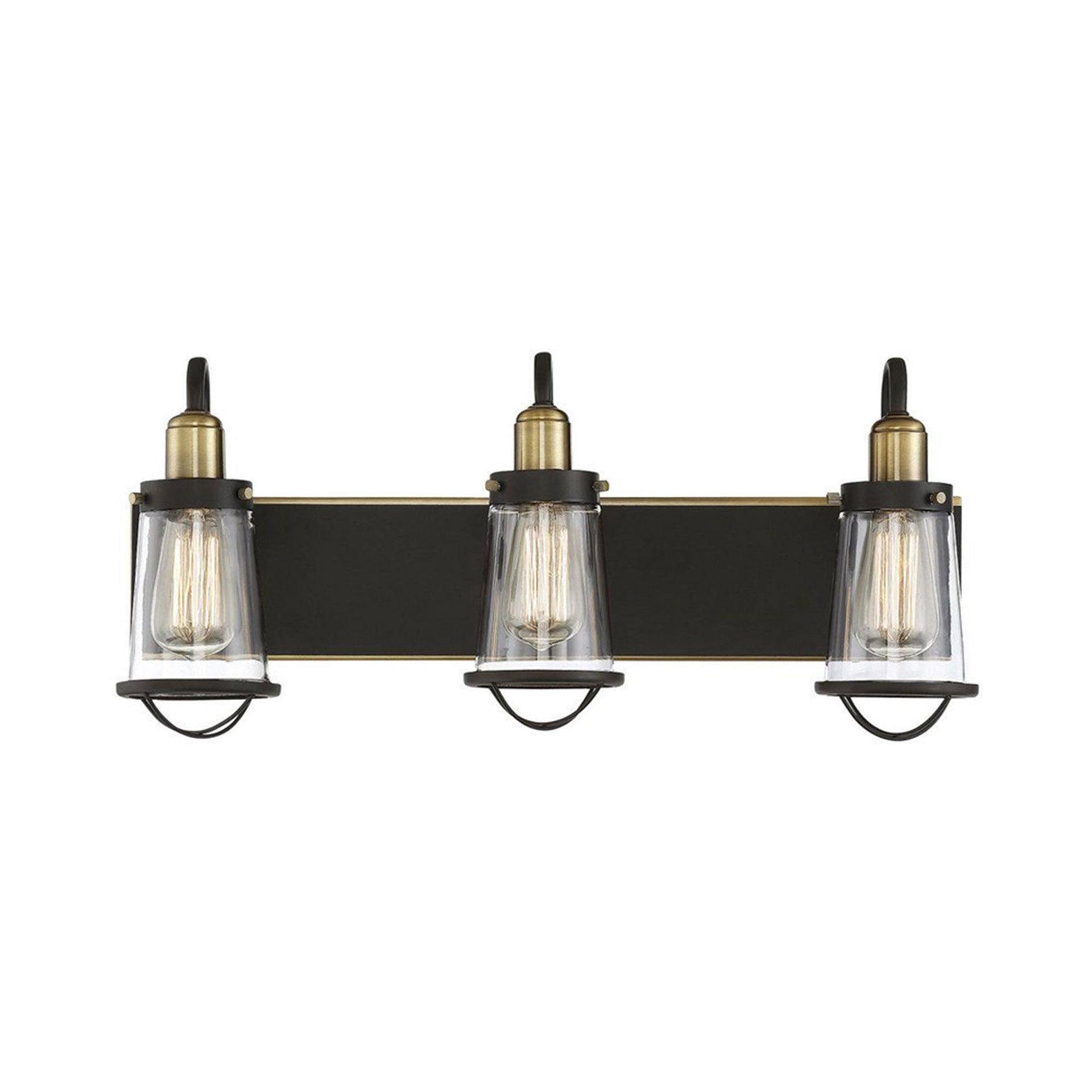 Savoy House Lansing 3 - Light Vanity in  English Bronze/Warm Brass