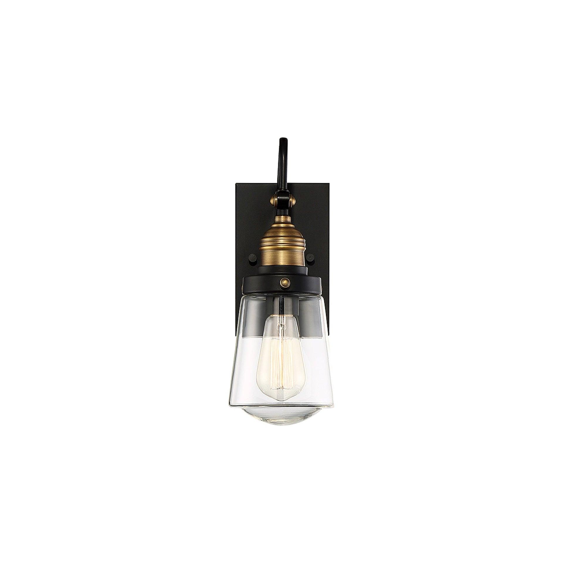 Savoy House Exterior Collections 1 - Light Wall Light in  Vintage Black/Warm Brass