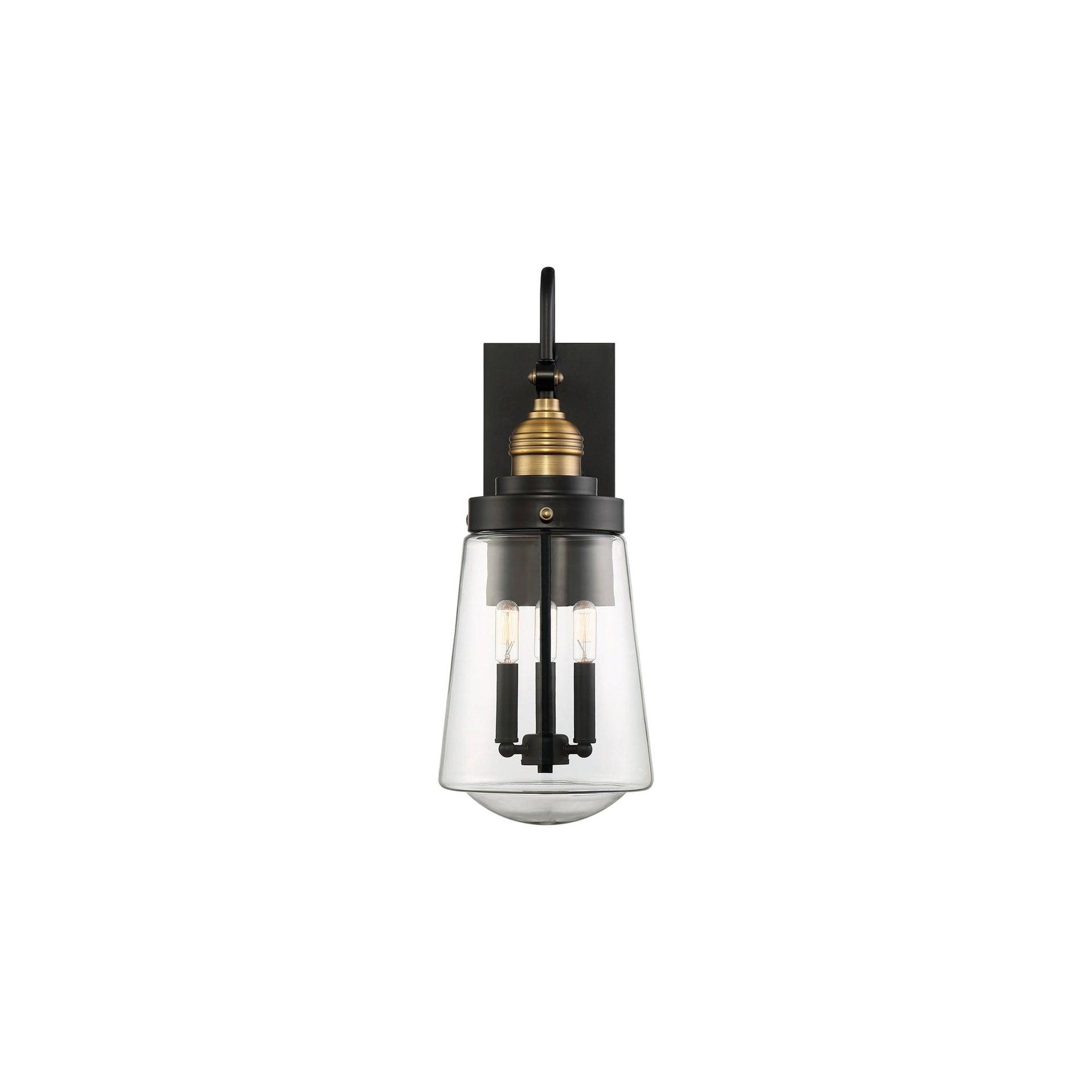 Savoy House Macauley 3 - Light Wall Light in  Vintage Black/Warm Brass