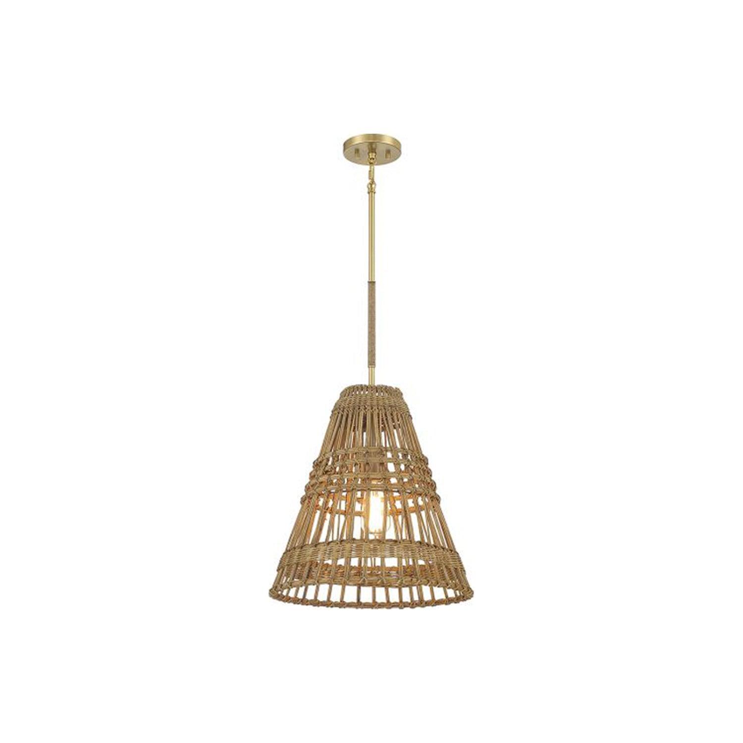 Trade Winds Imogen 1-Light Pendant in Natural Brass