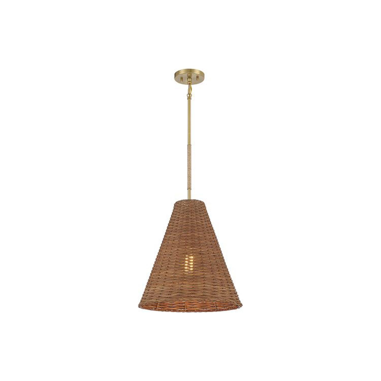 Trade Winds Zoe 1-Light Pendant in Natural Brass