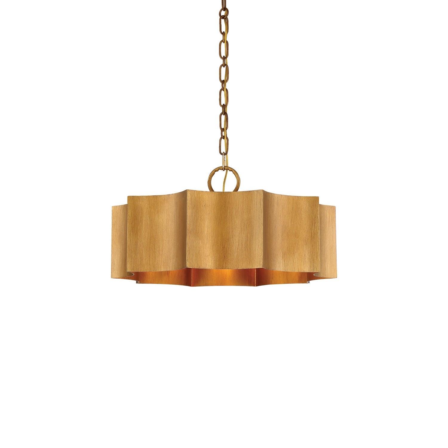 Carney 3 Light Metal Dimmable Scalloped Chandelier