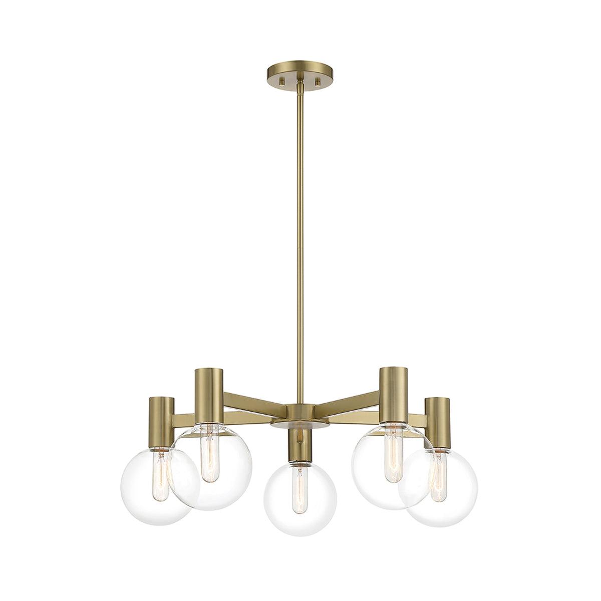Savoy House Wright 5 - Light Chandelier in  Warm Brass