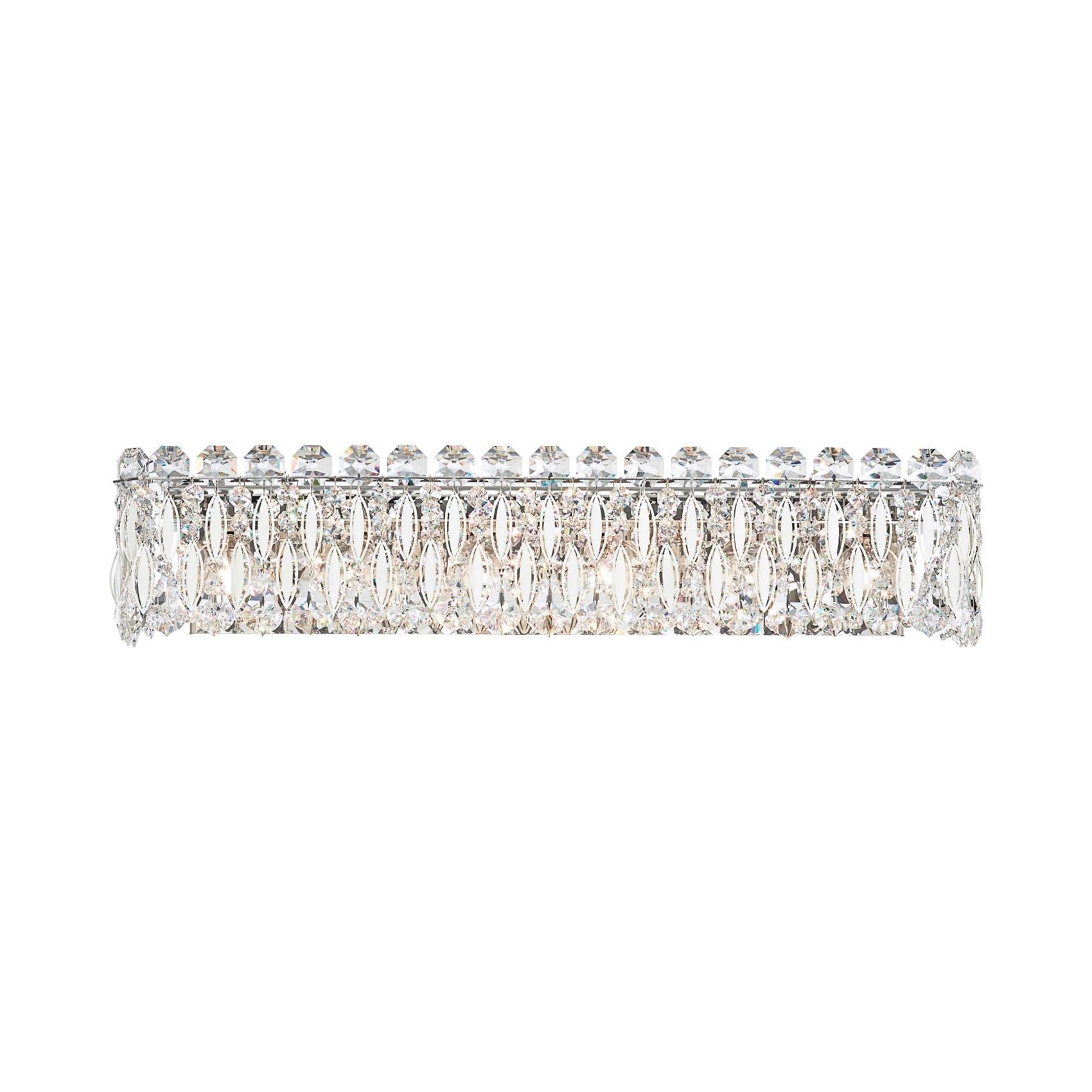 Antique Silver 6-Light Sconce with Clear Heritage Crystals